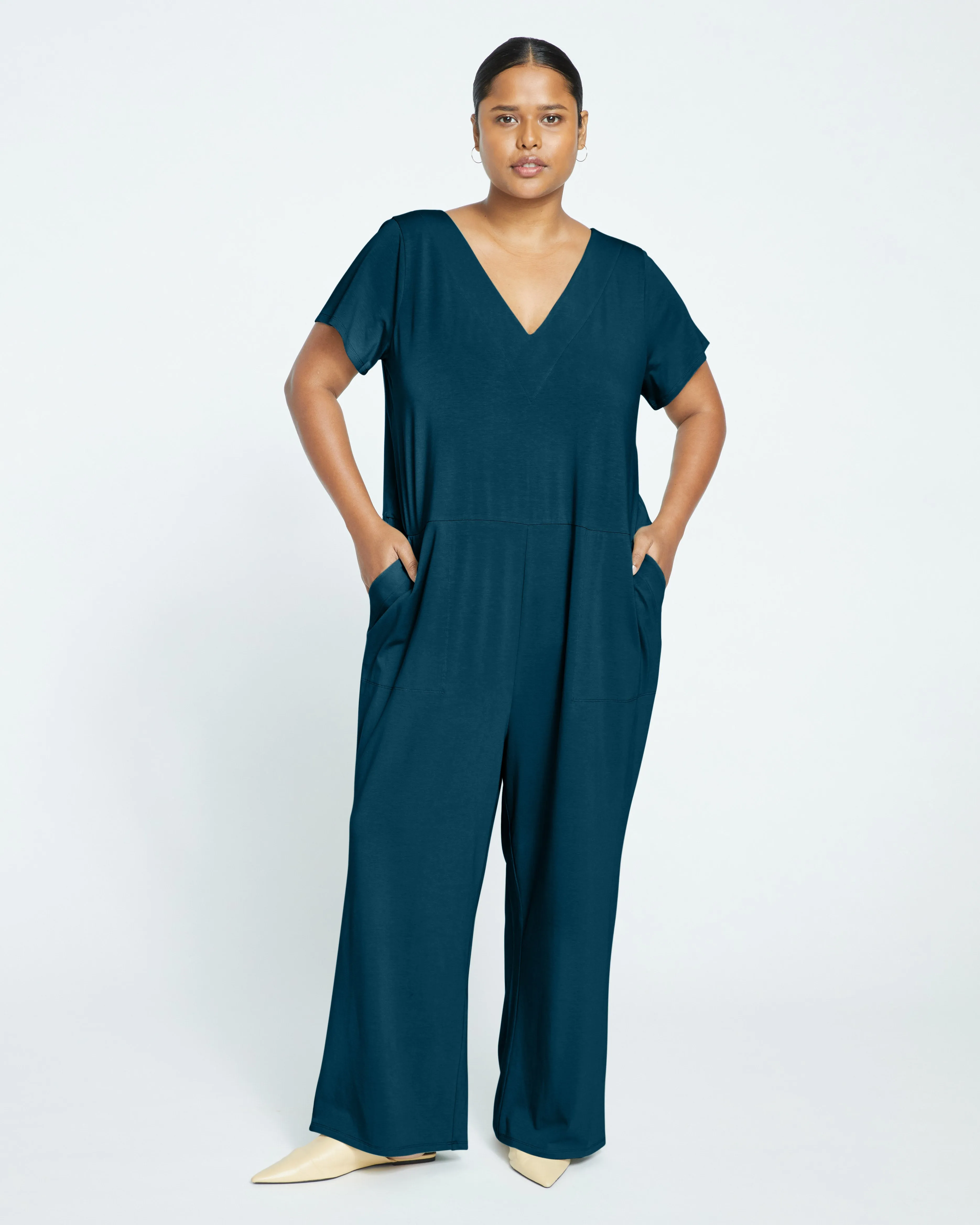UltimateS Jemma V Neck Jumpsuit - Deep Sea sold by Universal Standard