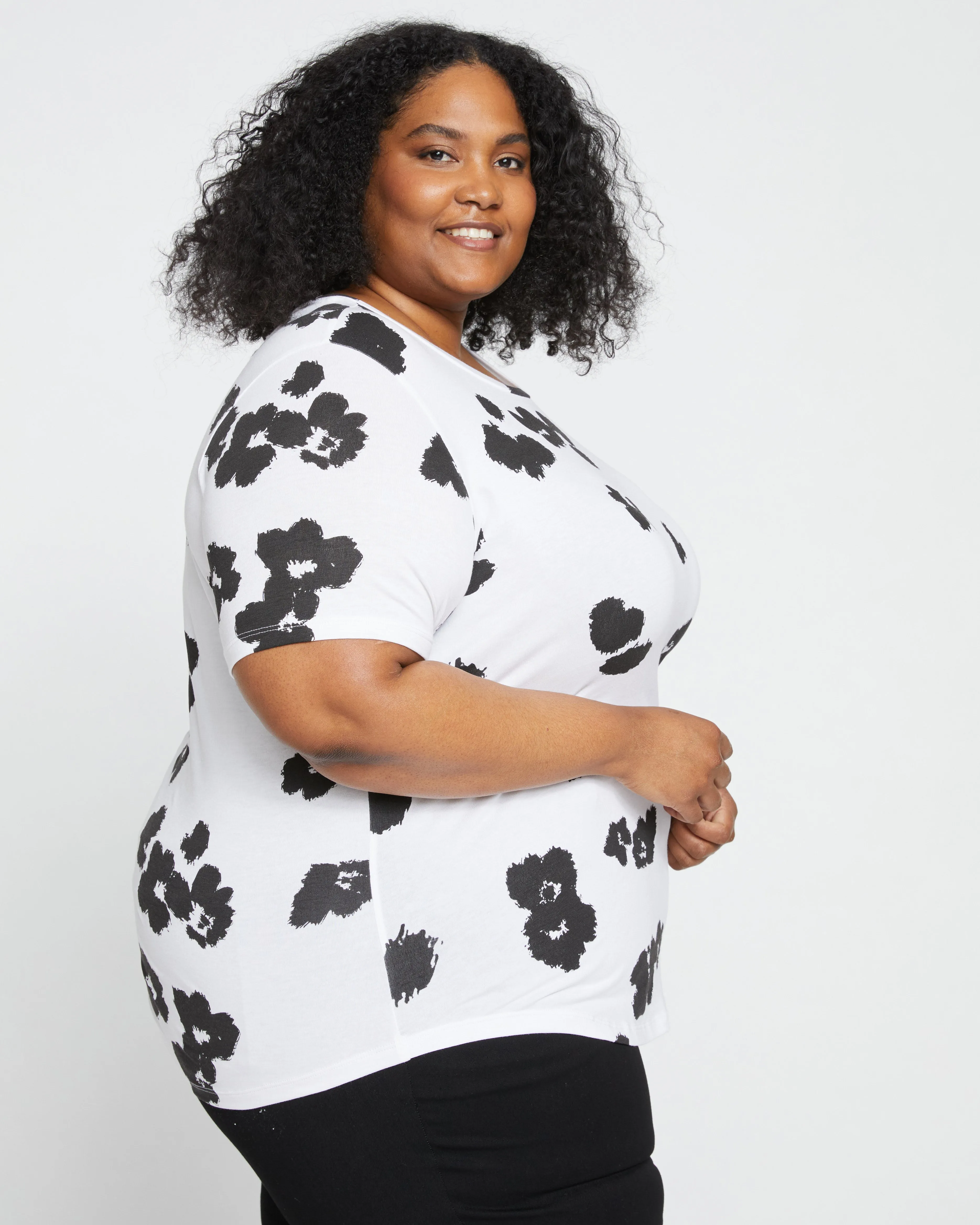 Tee Rex - White with Painted Flowers sold by Universal Standard product image thumbnail 3