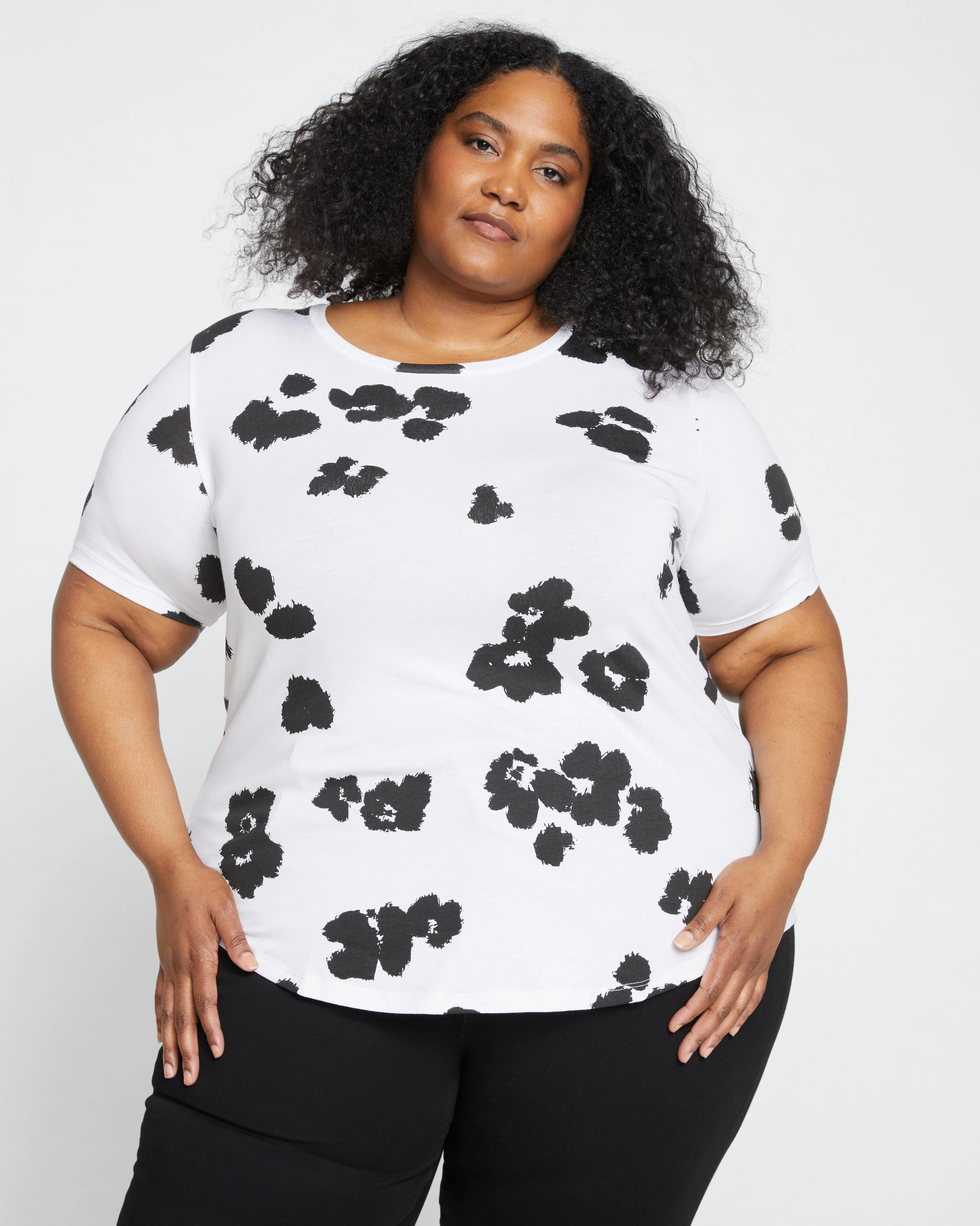 Tee Rex - White with Painted Flowers sold by Universal Standard product image thumbnail 2