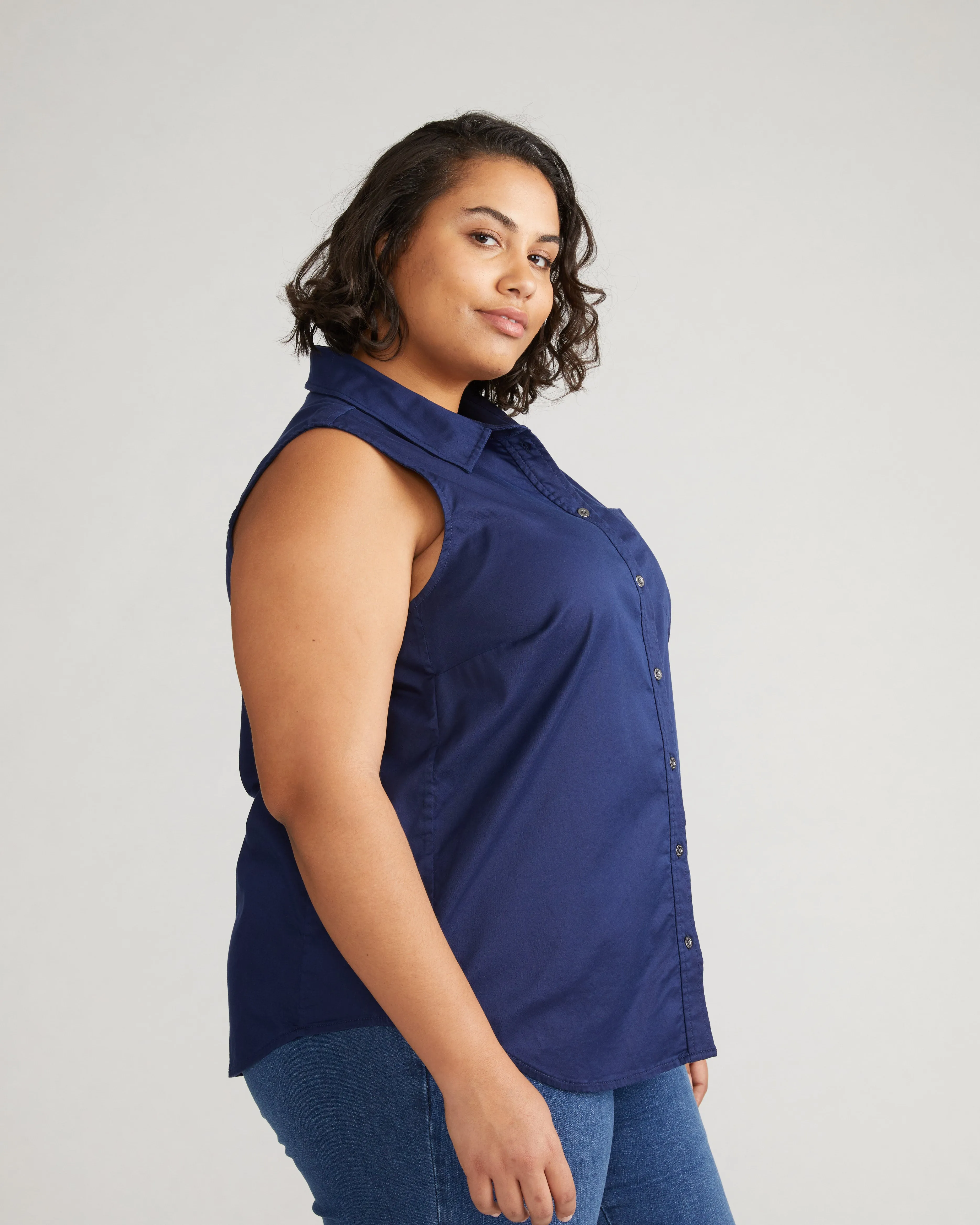 Perfect Tencel Chambray Sleeveless Shirt - Cerulean sold by Universal Standard product image thumbnail 2