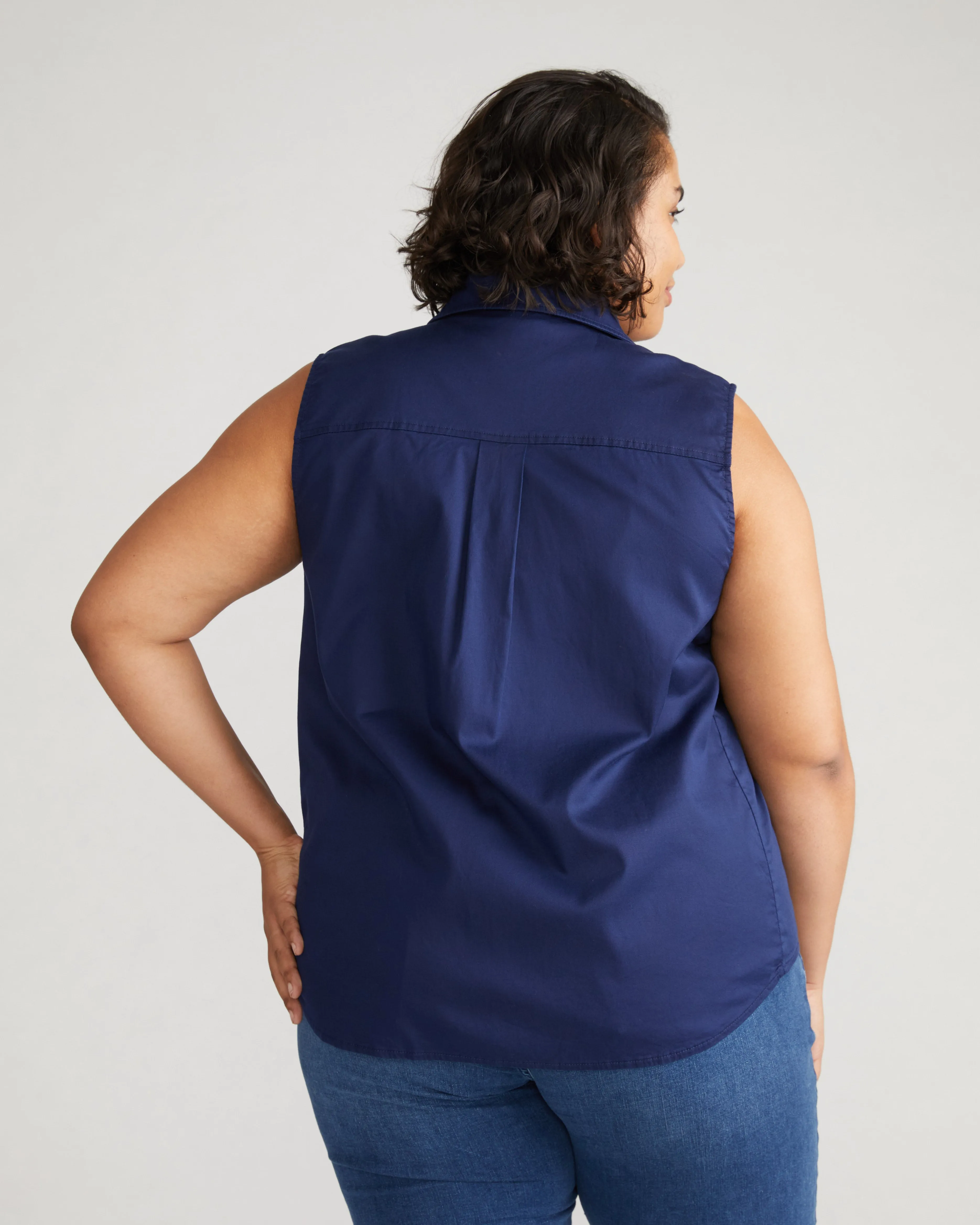 Perfect Tencel Chambray Sleeveless Shirt - Cerulean sold by Universal Standard product image thumbnail 3
