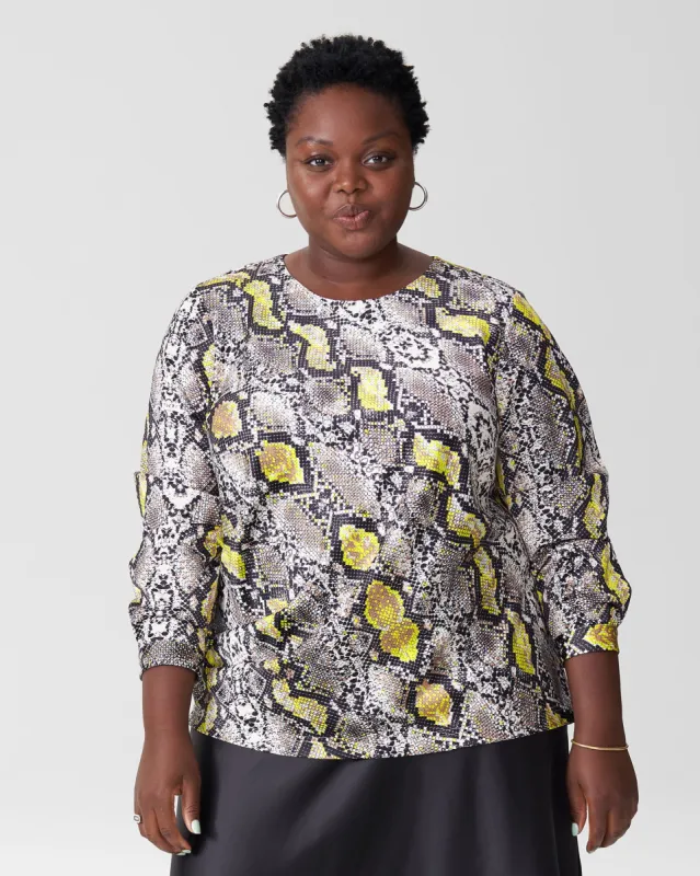 Michaela Pleated Top - Python sold by Universal Standard