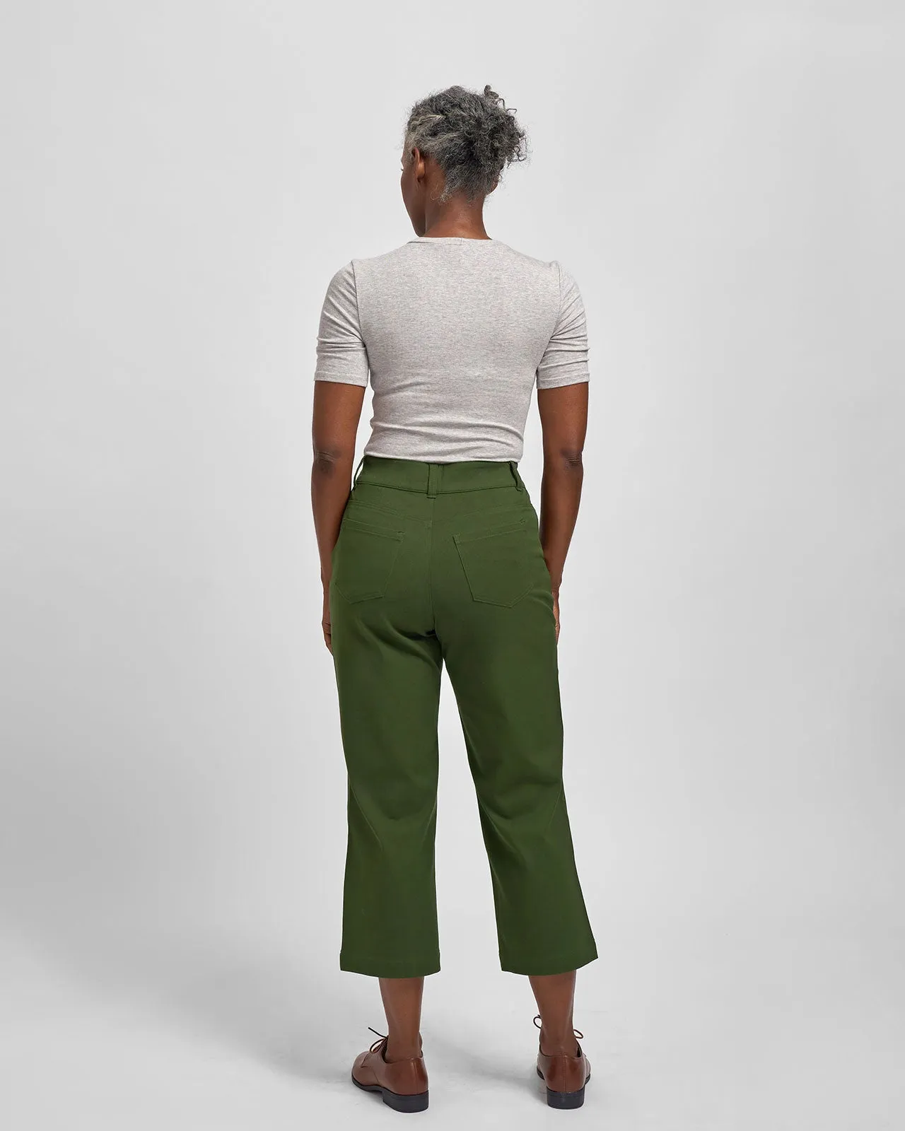 Faye Stretch Cotton Twill Boyfriend Crop Pants - Emerald sold by Universal Standard product image thumbnail 4