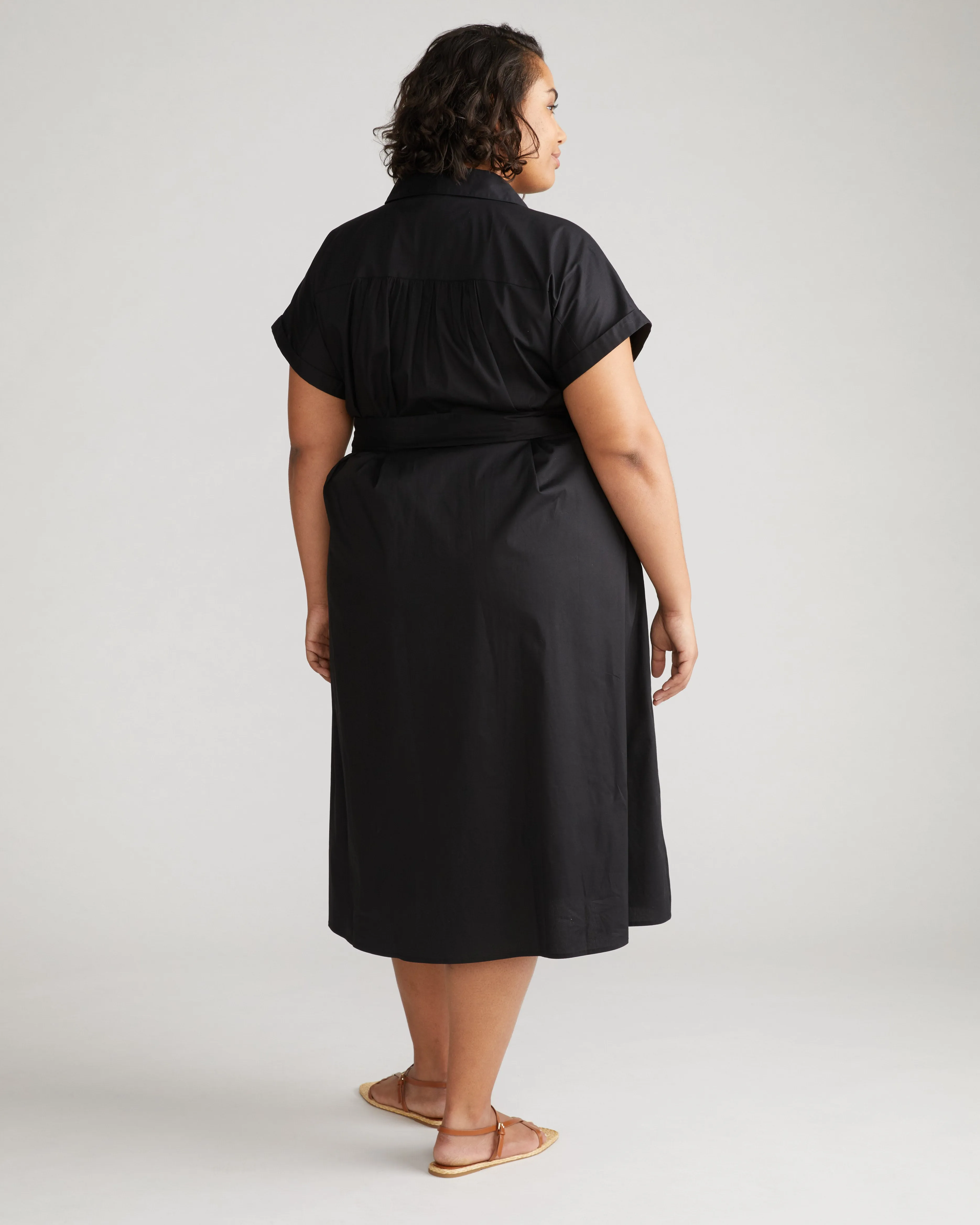 Sandy Stretch Poplin Shirtdress - Black sold by Universal Standard product image thumbnail 3