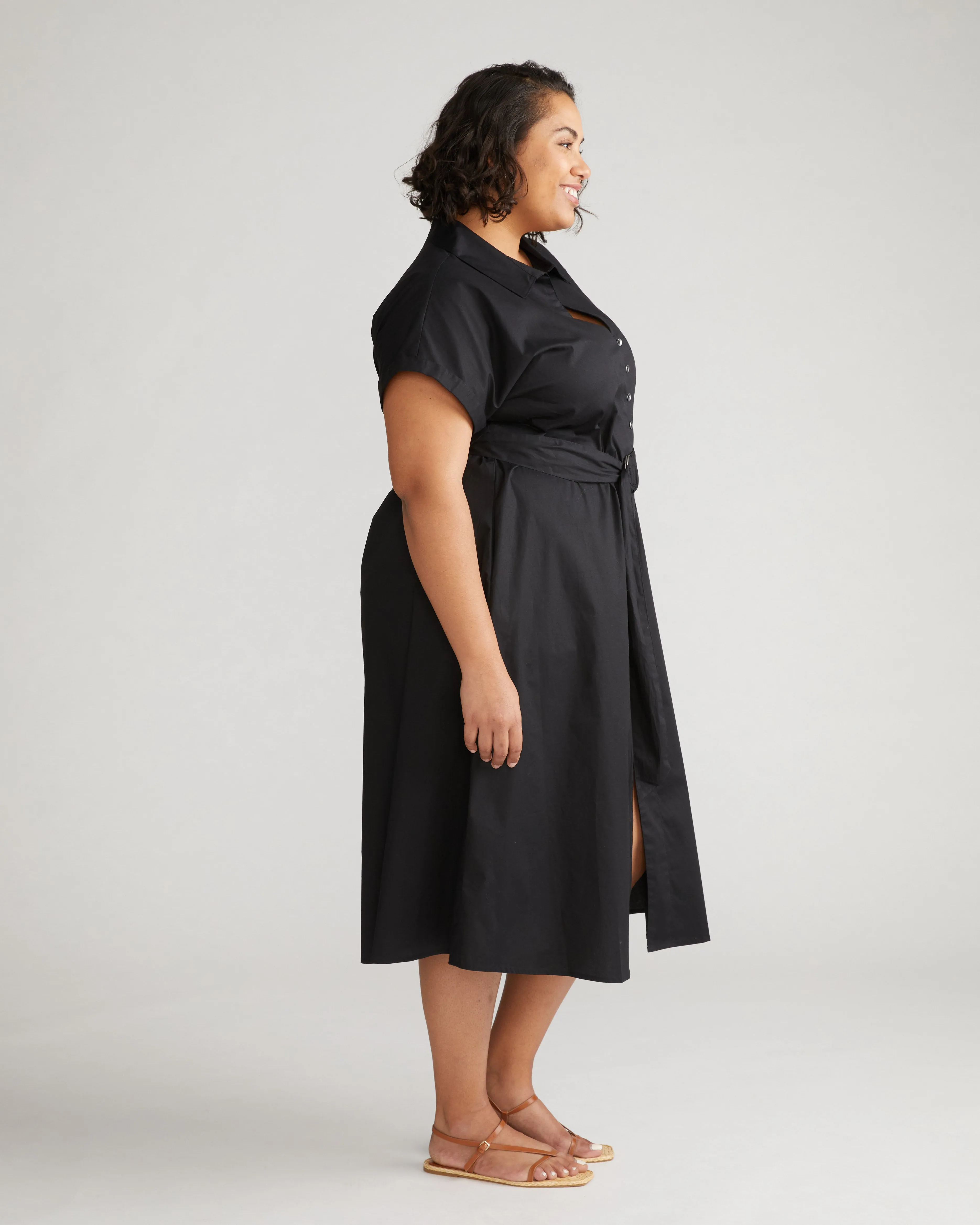 Sandy Stretch Poplin Shirtdress - Black sold by Universal Standard product image thumbnail 2