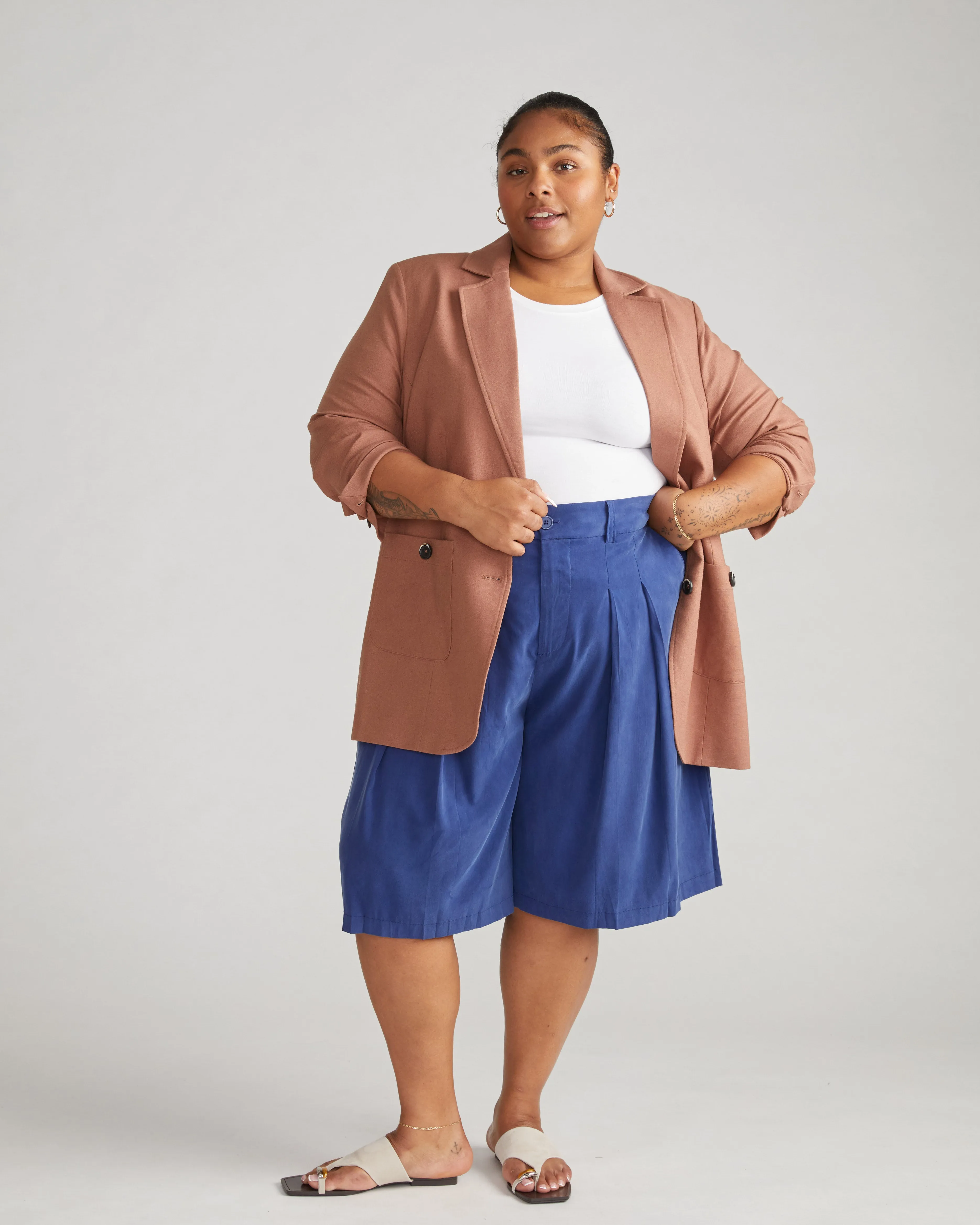 Cooling Stretch Cupro Bermuda Shorts - Cenote sold by Universal Standard product image thumbnail 2