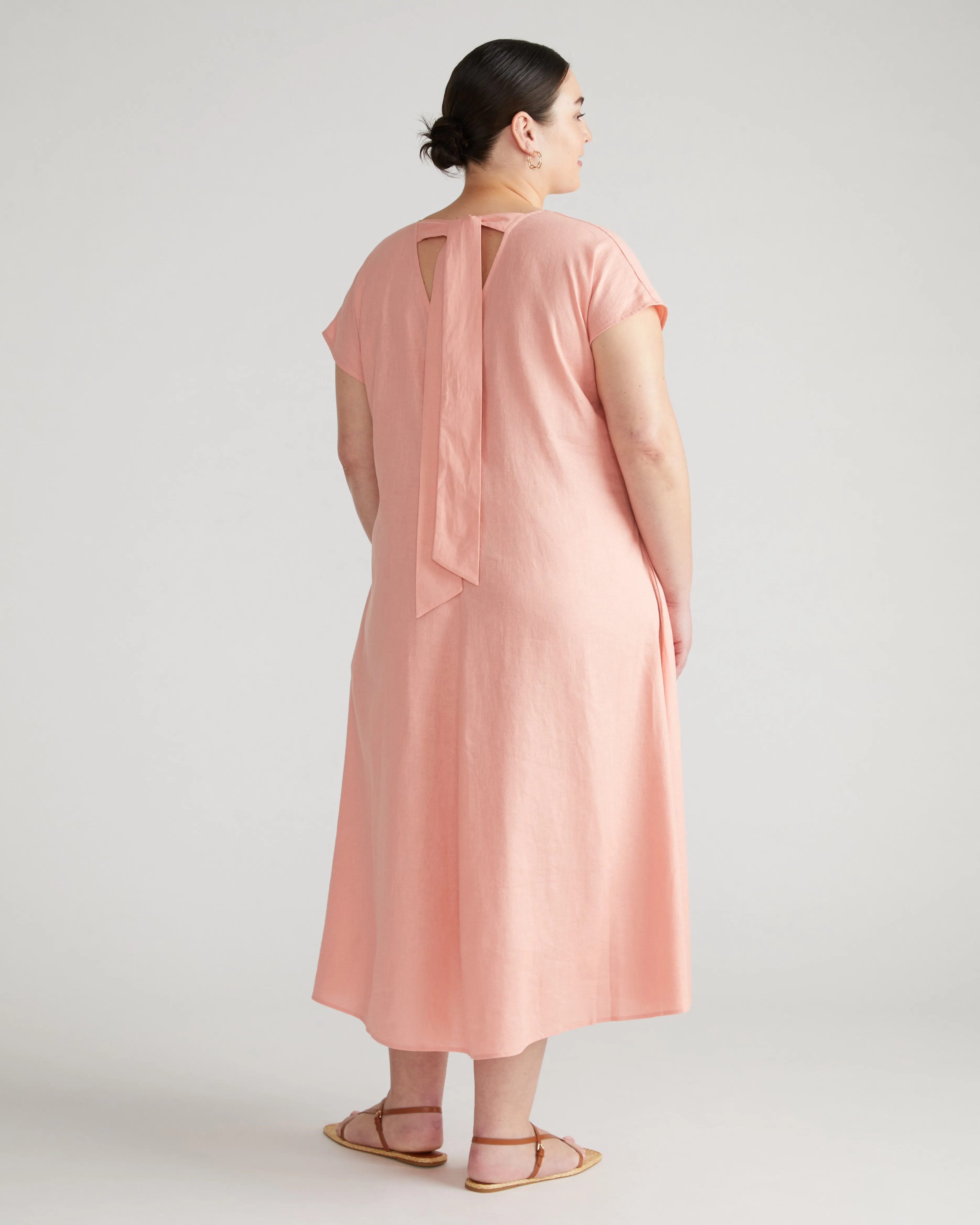 Louvre Bow Back Linen Dress - Frangipane sold by Universal Standard