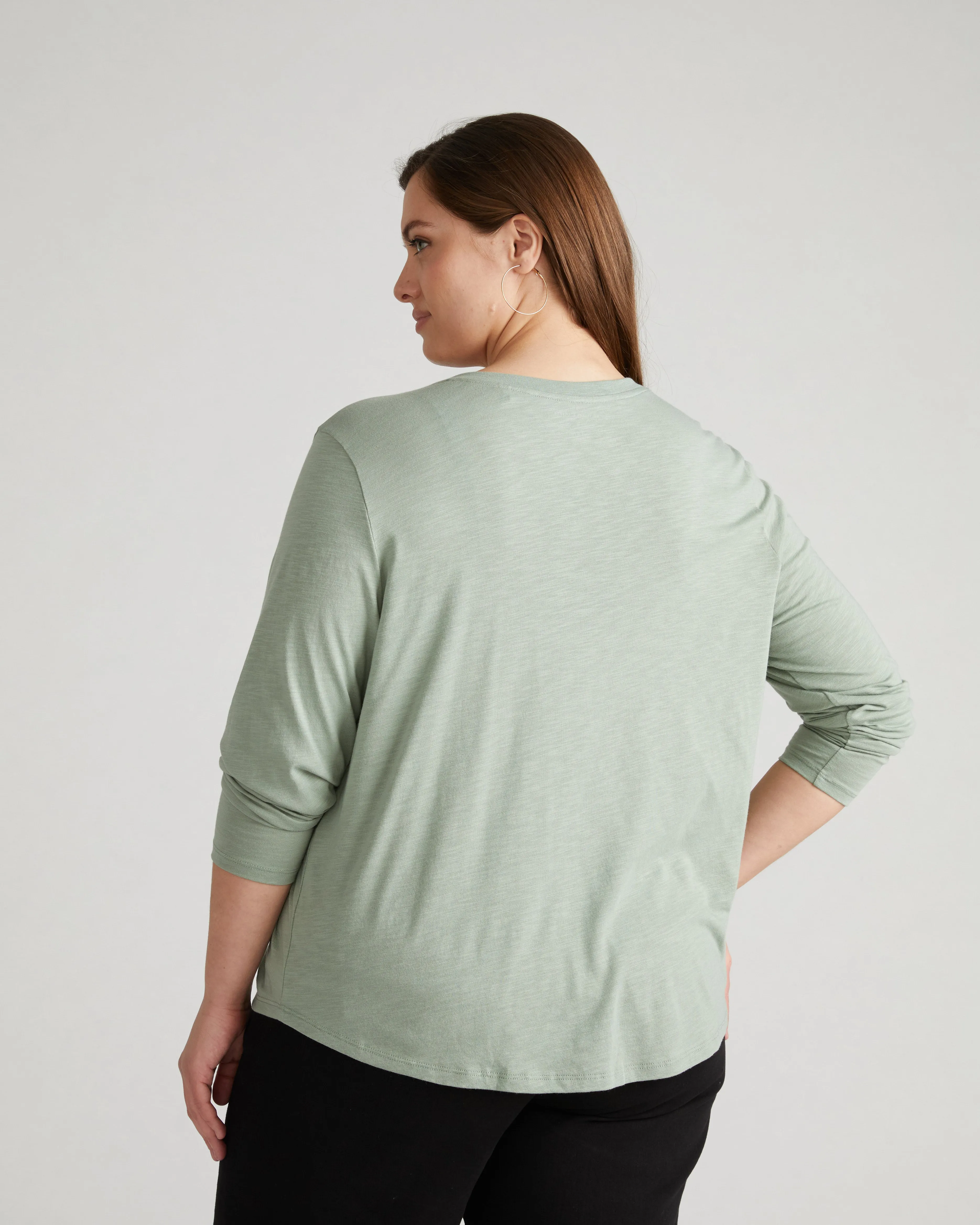 Light-As-Air Long Sleeve V Neck Tee - Sage sold by Universal Standard product image thumbnail 4