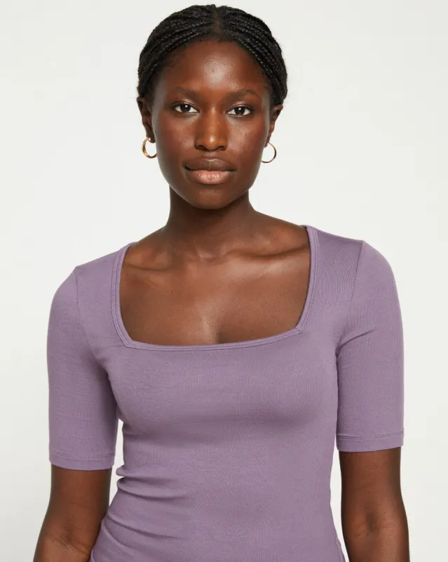 Foundation Short Sleeve Square Neck Tee - Dried Violet sold by Universal Standard