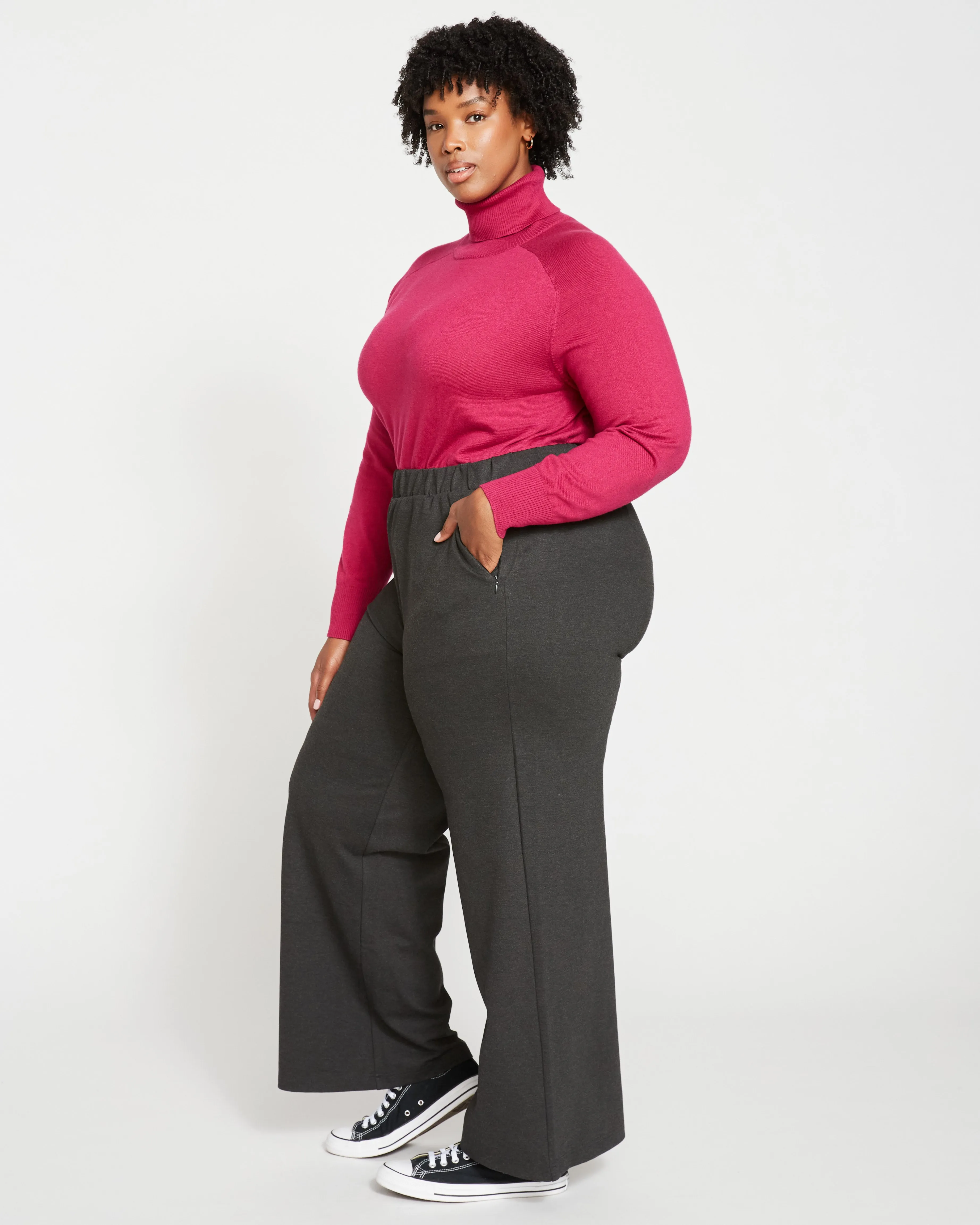 Stephanie Wide Leg Ponte Pants - Charcoal sold by Universal Standard product image thumbnail 3