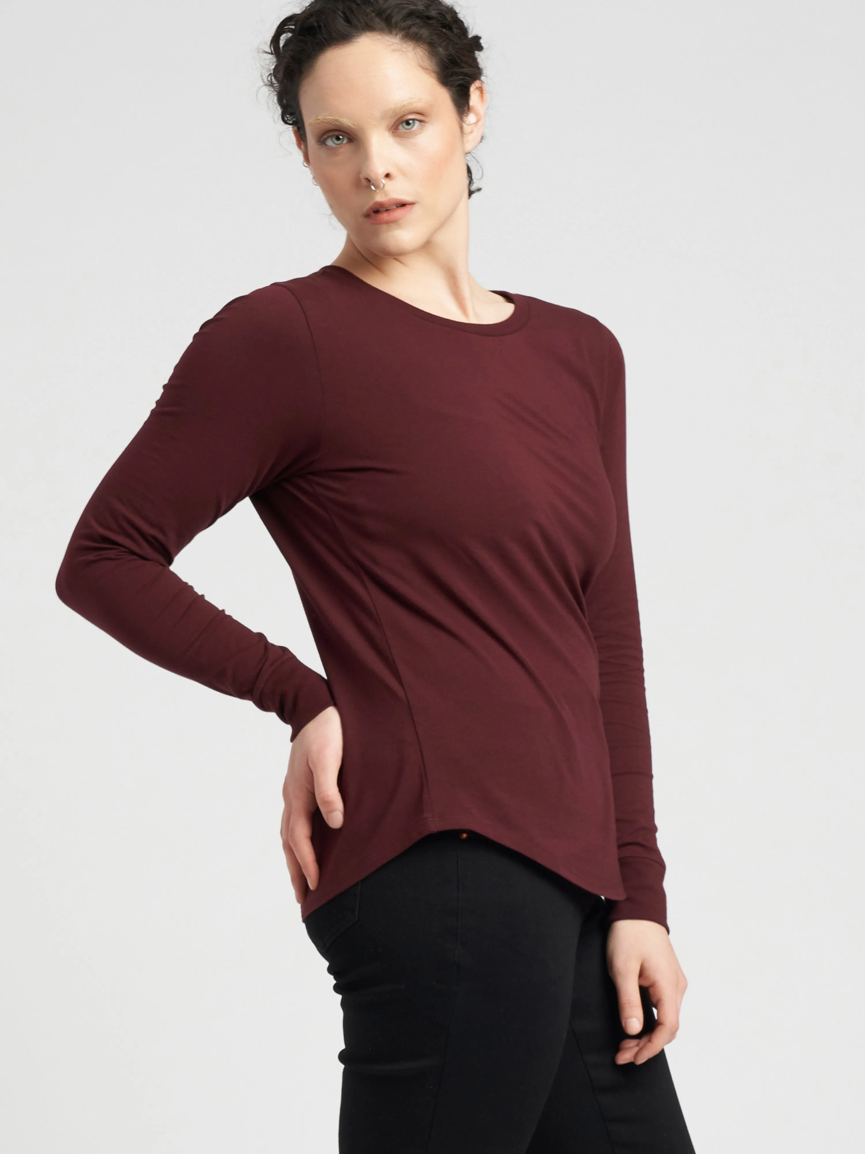 Long Sleeve Tee Rex - Black Cherry sold by Universal Standard