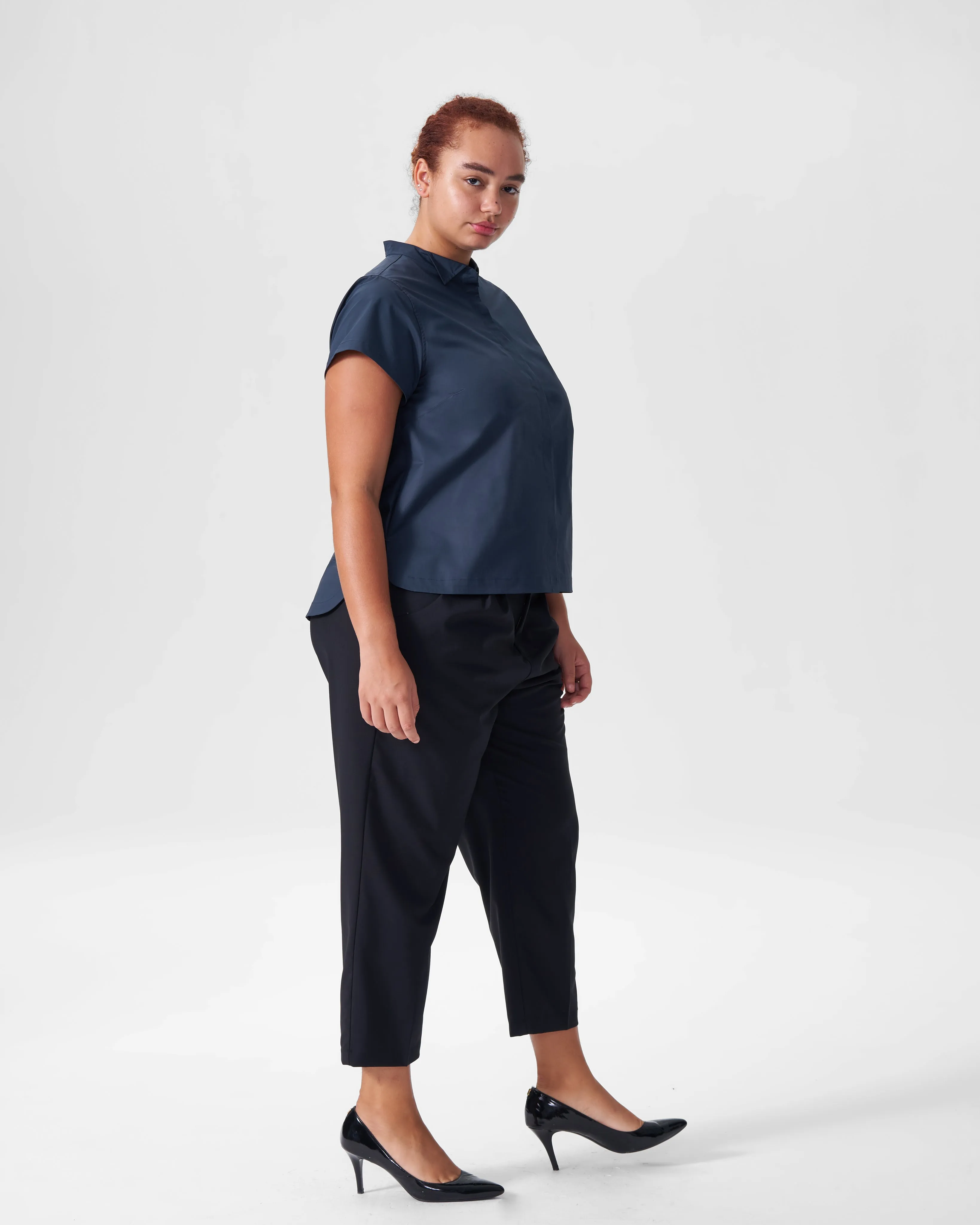 Aster Tuxedo Collar Shirt - Navy sold by Universal Standard product image thumbnail 4