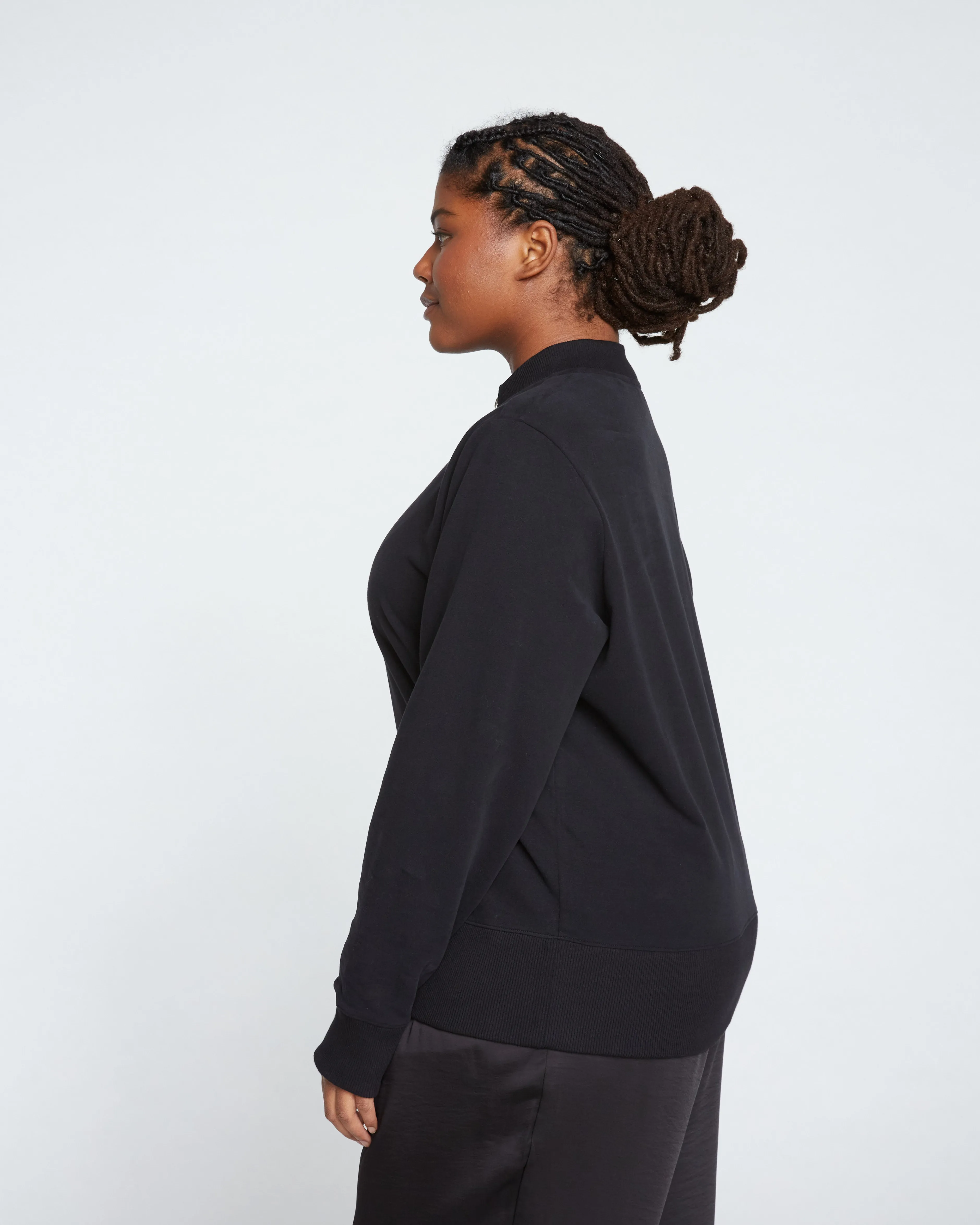 Peachy Terry Half Zip Pullover - Black sold by Universal Standard product image thumbnail 3