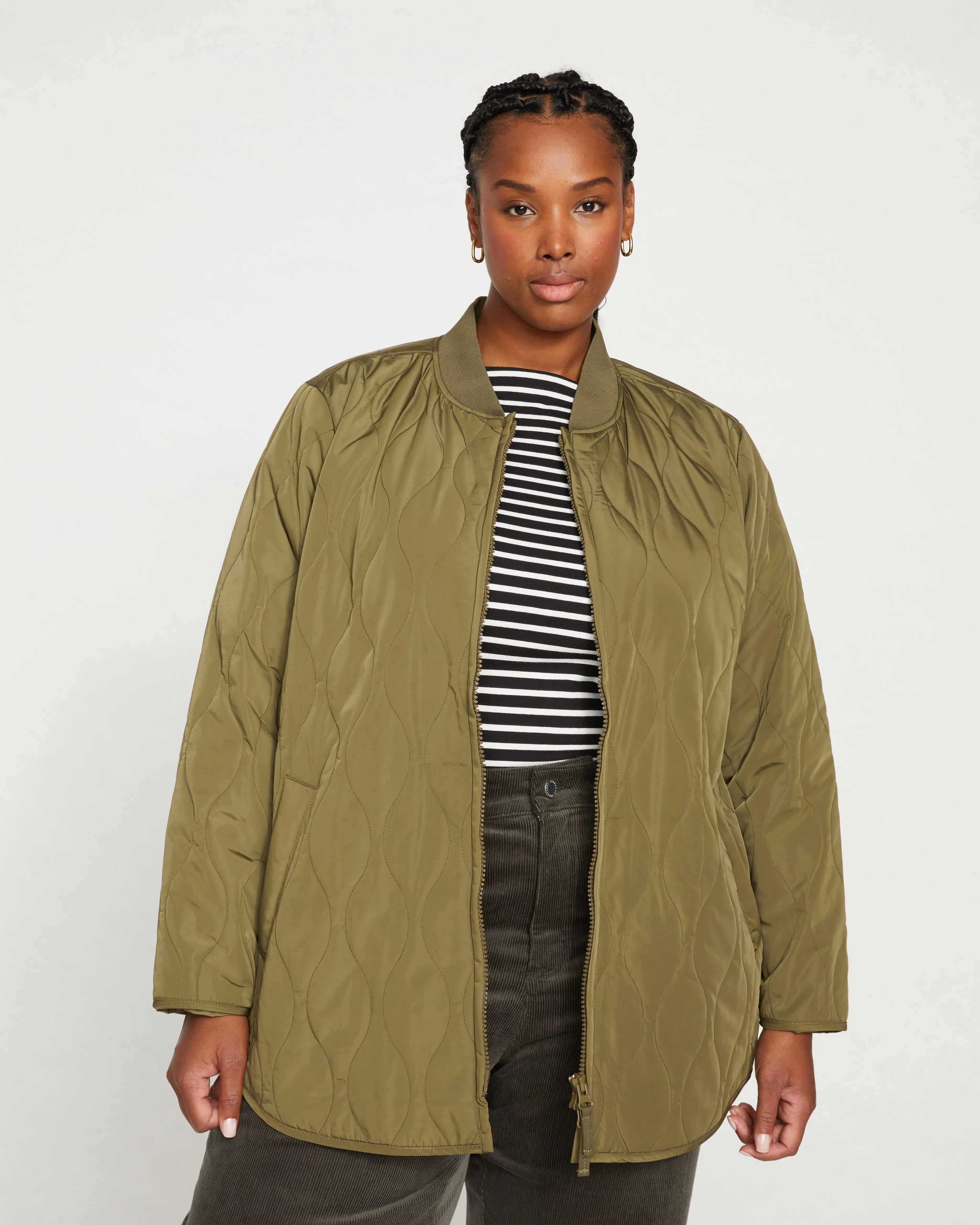 Hudson Quilted Coat - Ivy sold by Universal Standard