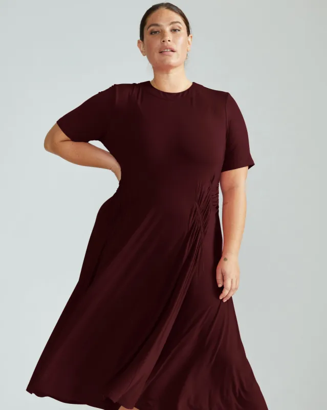 Devi Liquid Jersey Dress - Black Cherry sold by Universal Standard