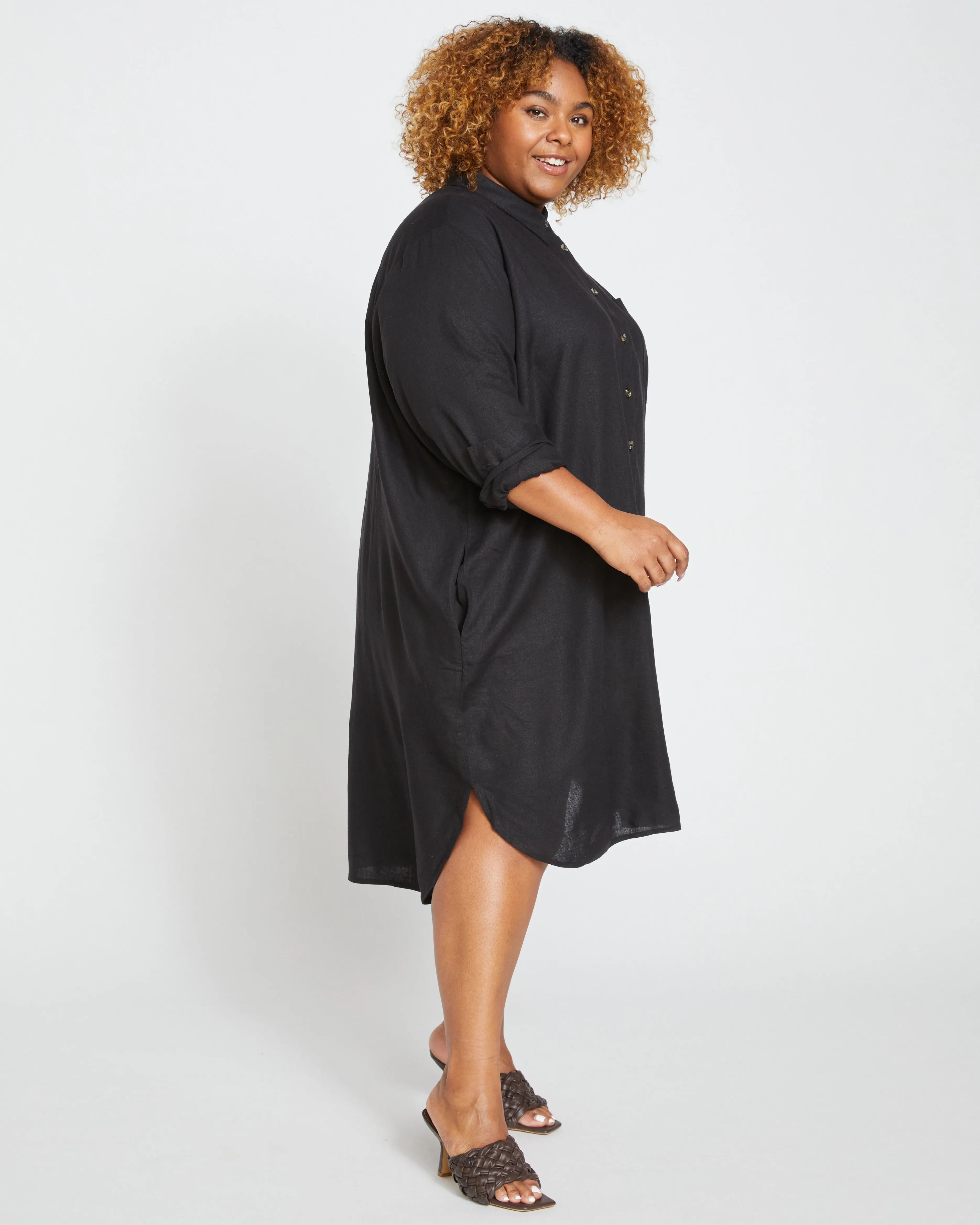 Seaside Linen Shirtdress - Black sold by Universal Standard product image thumbnail 4