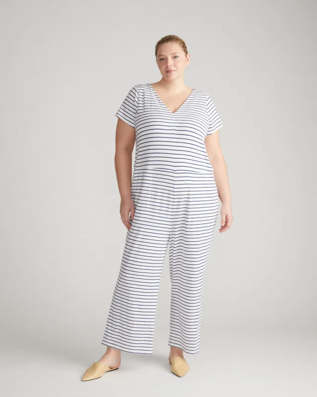 UltimateS Jemma V Neck Jumpsuit - Navy/White sold by Universal Standard