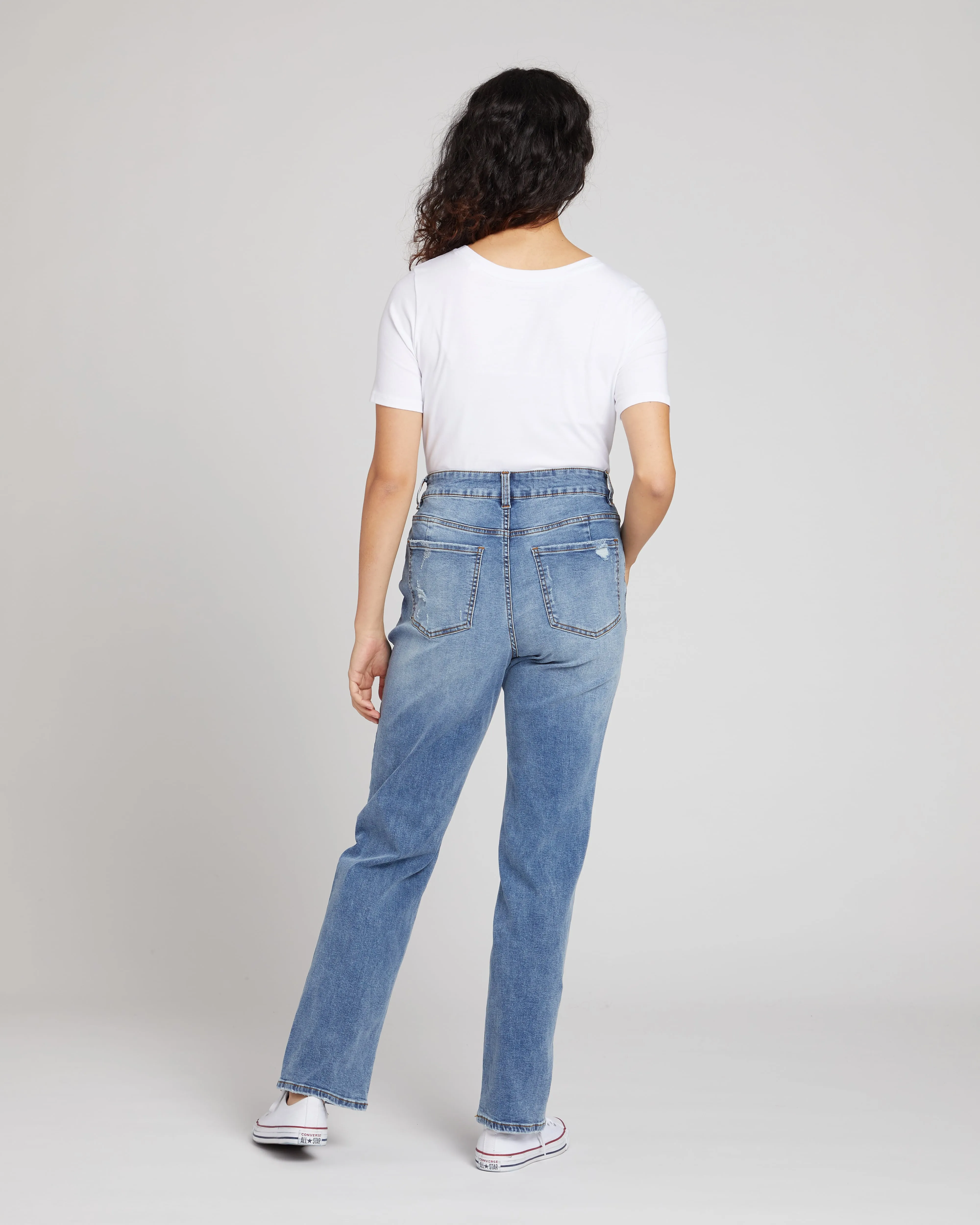 Donna High Rise Curve Straight Leg Jeans 32 Inch - Distressed Indigo sold by Universal Standard product image thumbnail 5