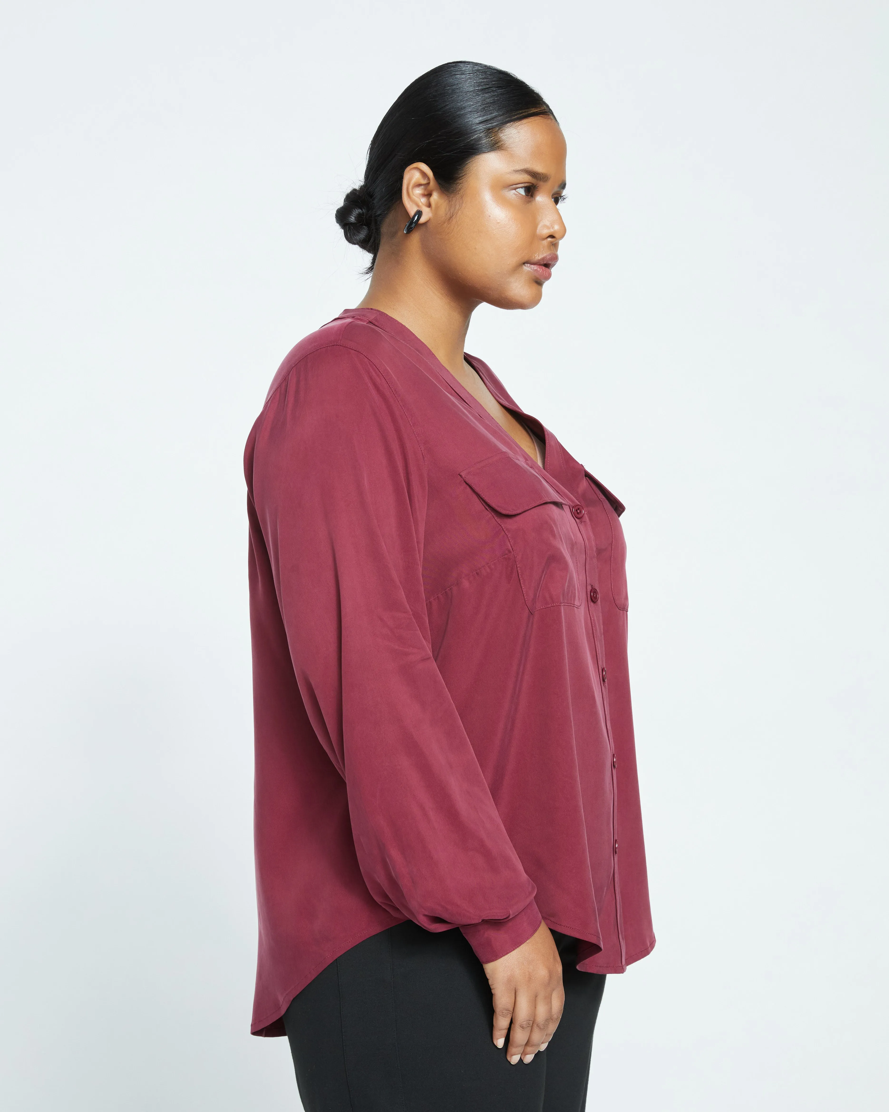 Cooling Stretch Cupro Button-Down Blouse - Rioja sold by Universal Standard product image thumbnail 4