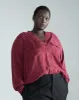 Cooling Stretch Cupro Button-Down Blouse - Rioja sold by Universal Standard