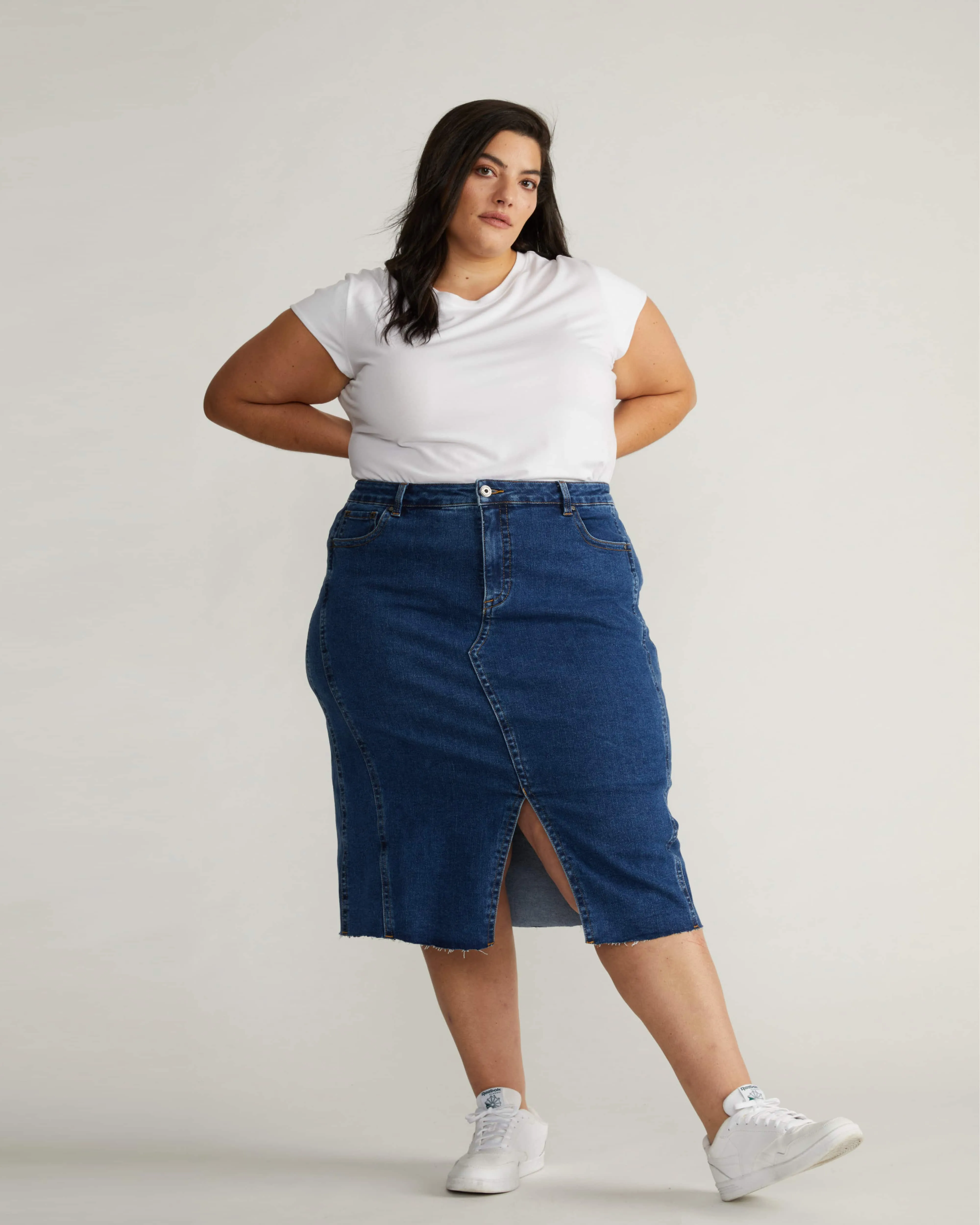 Dakota Denim Skirt - Odeon Blue sold by Universal Standard