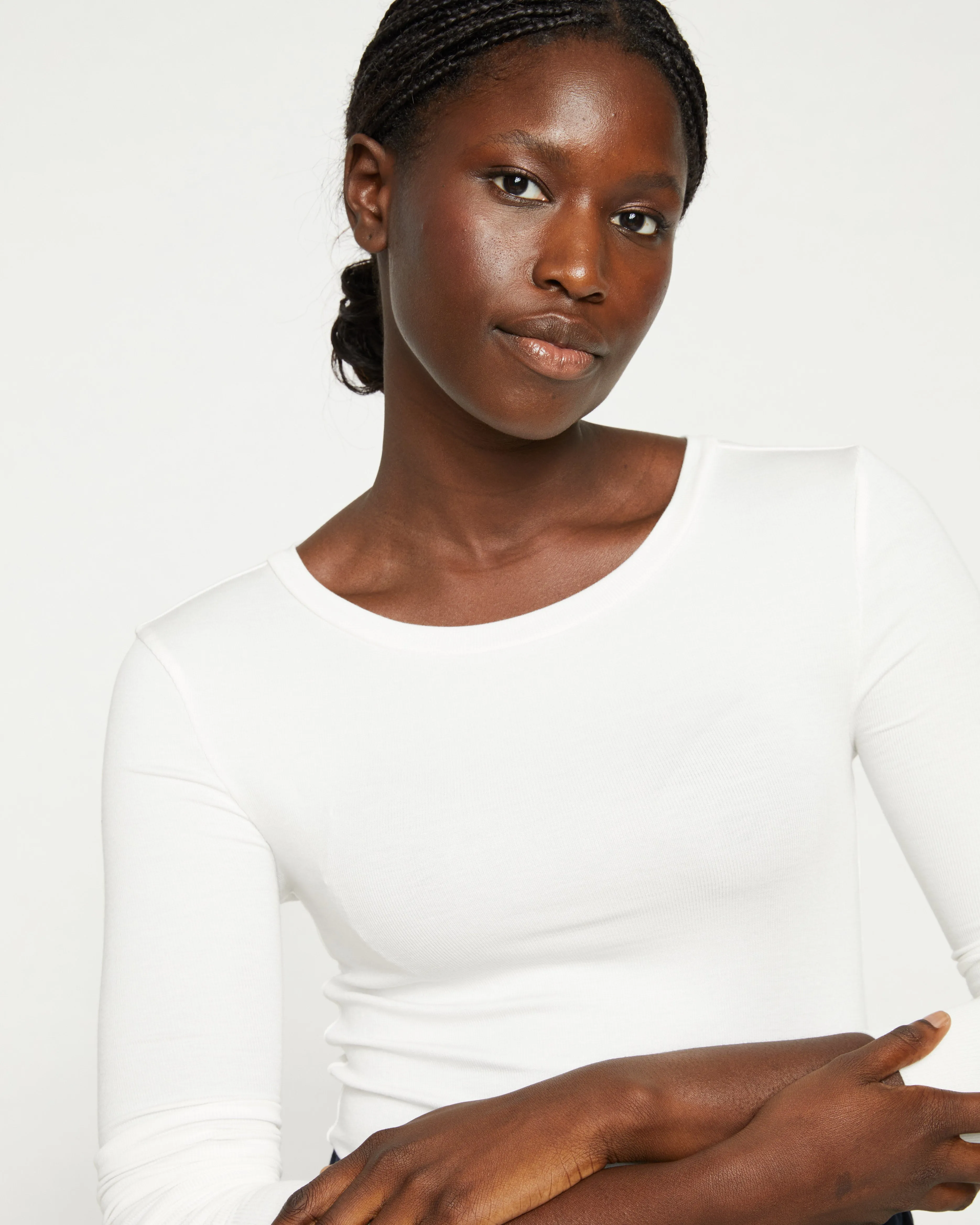 Foundation Long Sleeve Crew Neck Tee - Vapor sold by Universal Standard