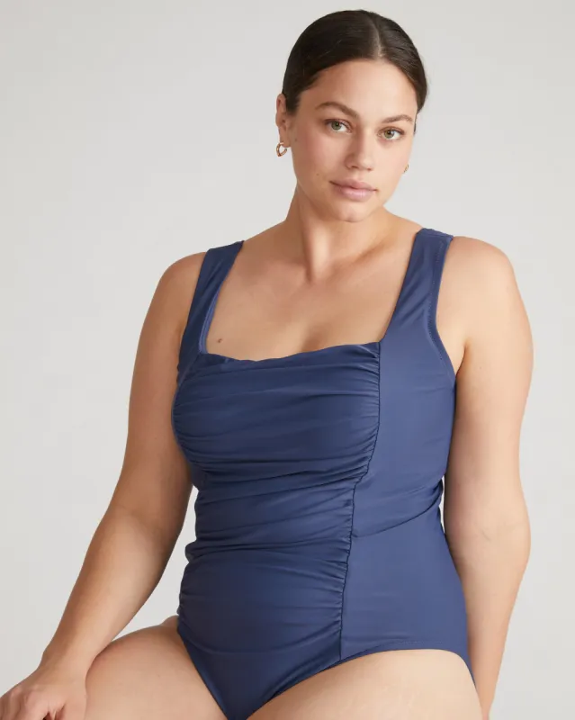 The Square Neck Swimsuit - Classic Navy sold by Universal Standard