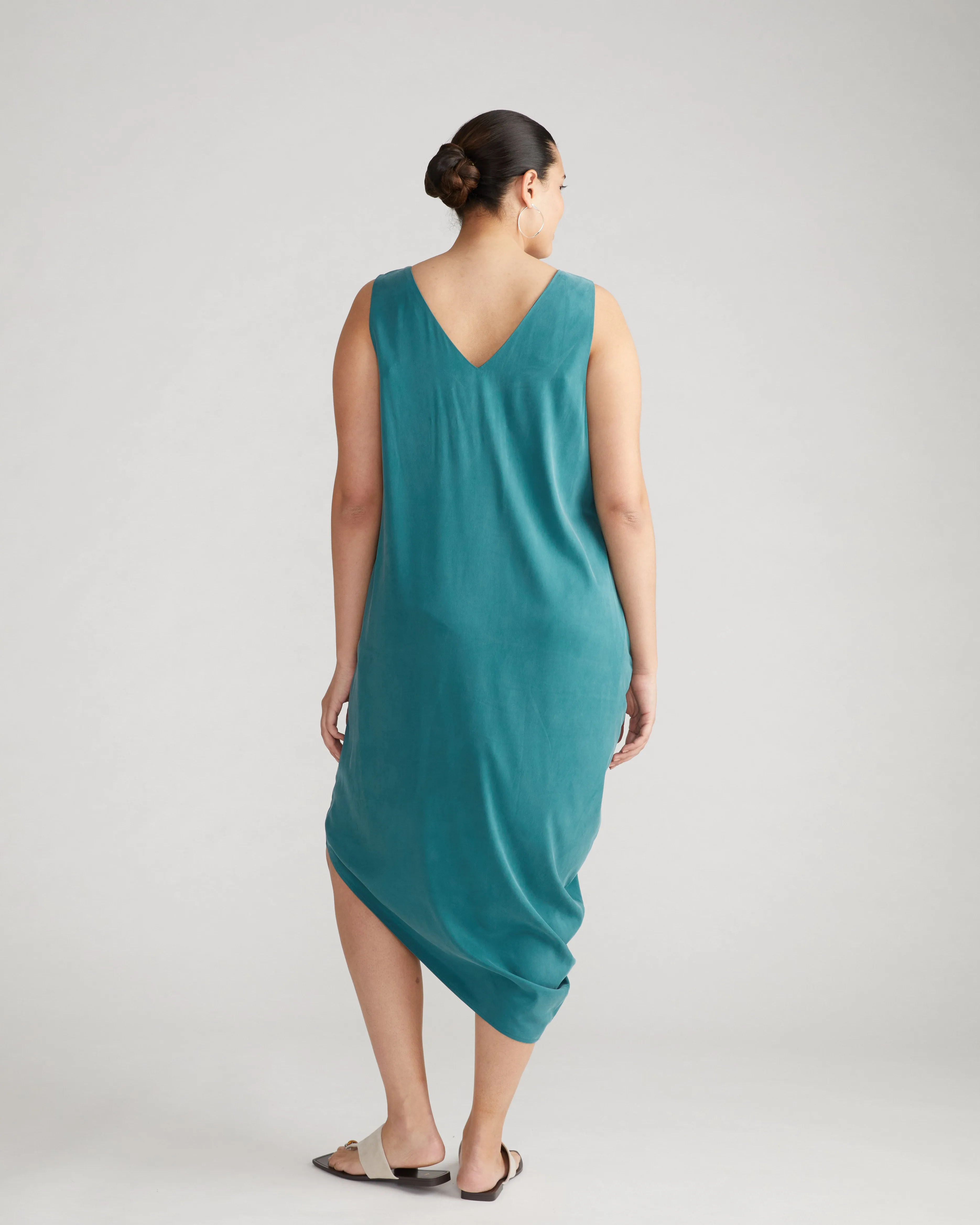 Iconic Cooling Cupro Geneva V Tank Dress - Ocean Floor sold by Universal Standard product image thumbnail 4