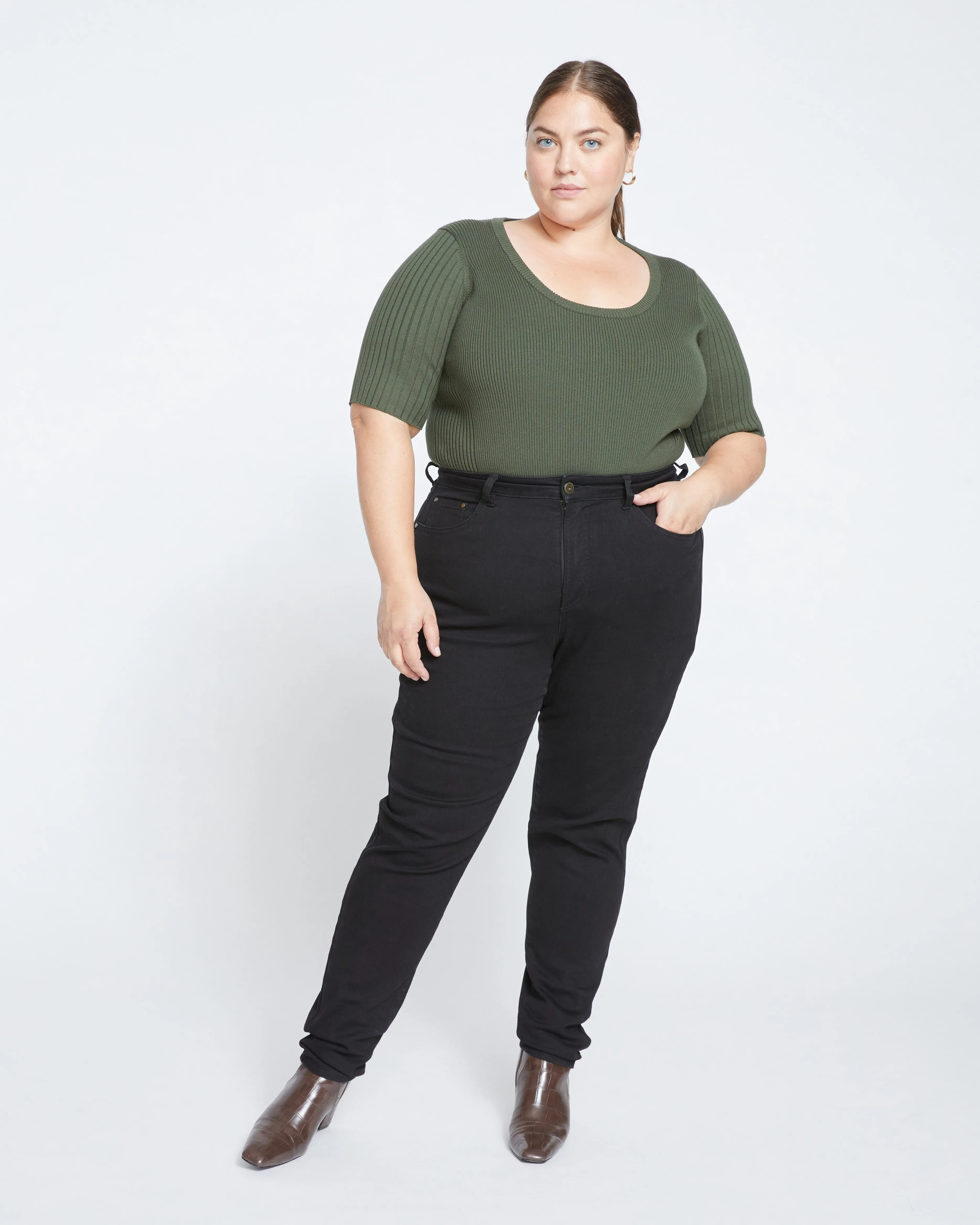 Joni High Rise Curve Slim Leg Jeans 32 Inch - Black sold by Universal Standard product image thumbnail 2