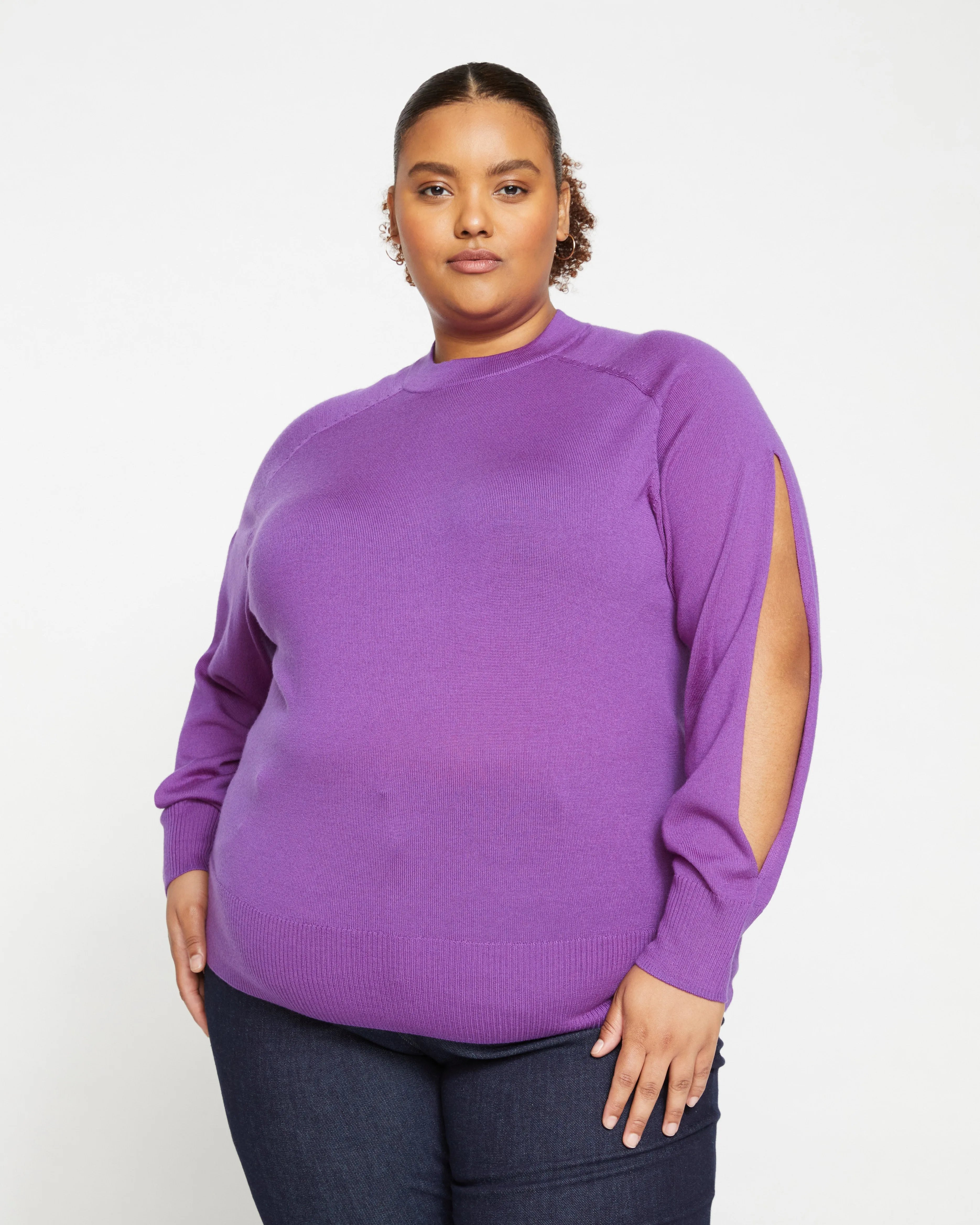 Beals Merino Cut-Out Sweater - Compote sold by Universal Standard product image thumbnail 2