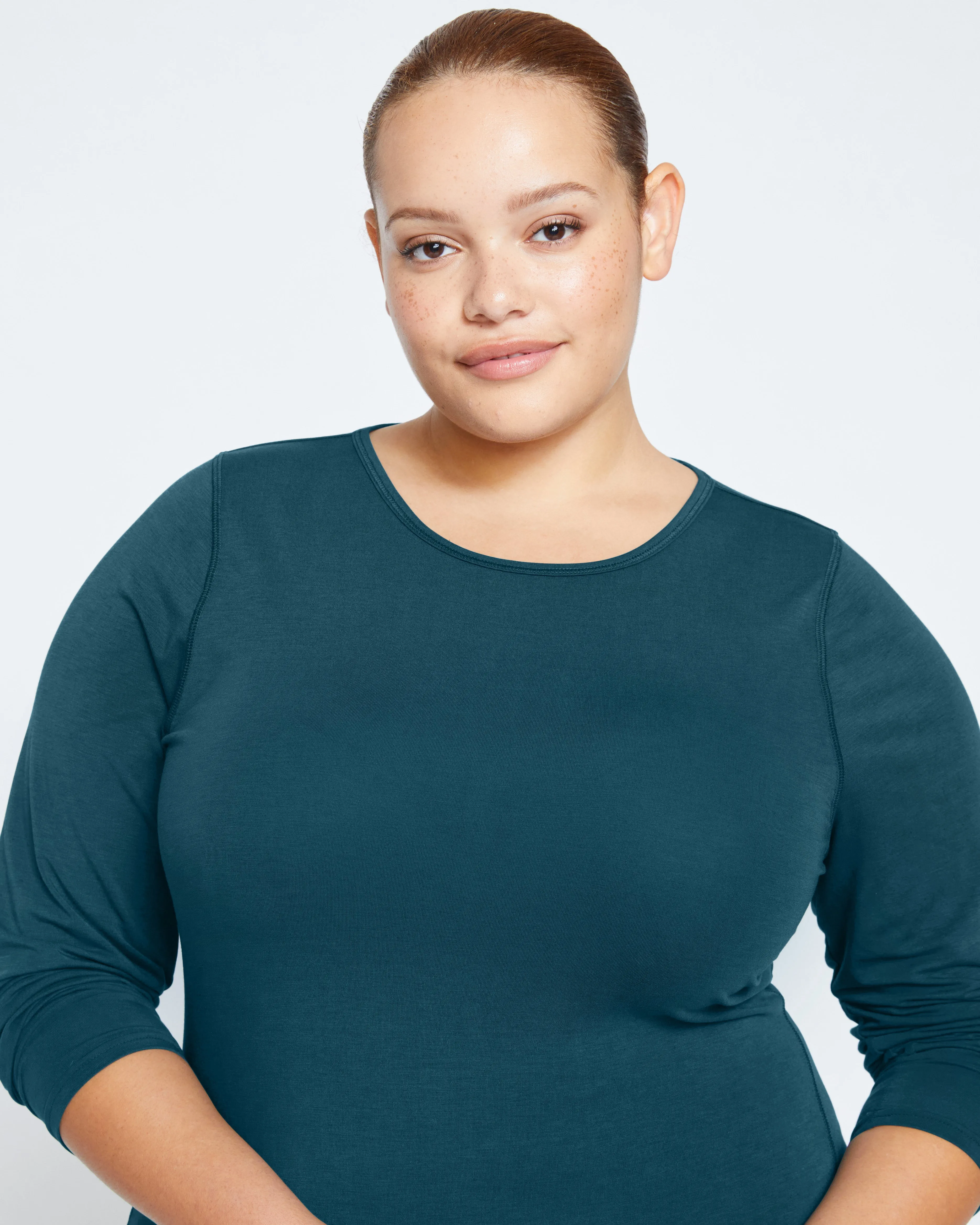 Mia Long Sleeve Movement Tee - Deep Sea sold by Universal Standard