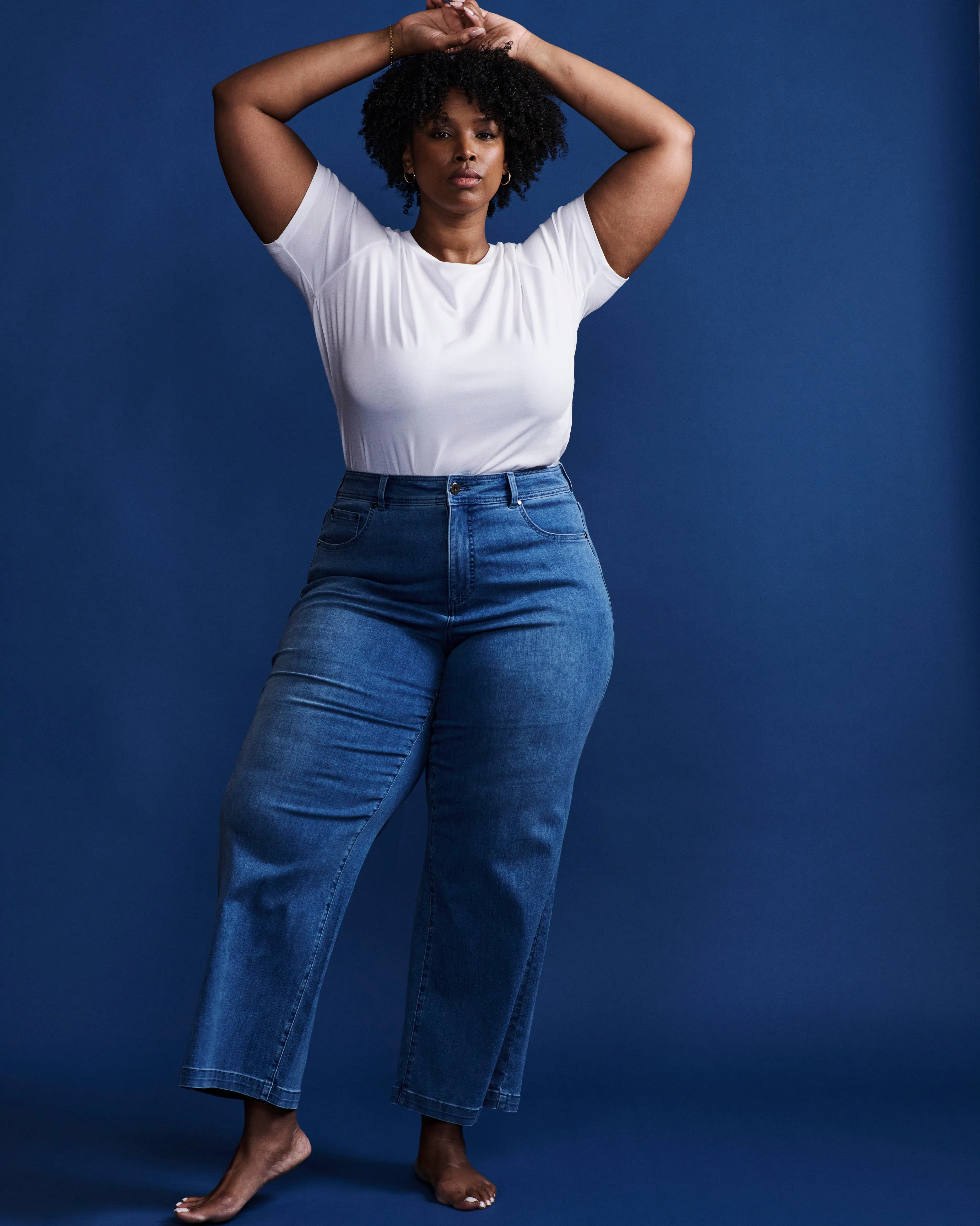 Taylor ComfortDenim Trouser Jeans - Seychelles Blue sold by Universal Standard