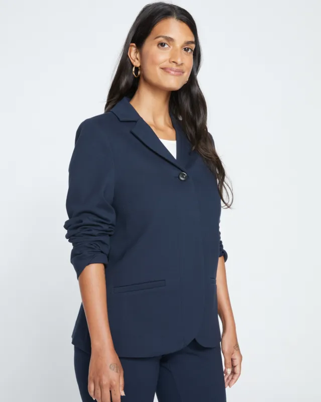 Janelle Tailored Ponte Blazer - Navy sold by Universal Standard