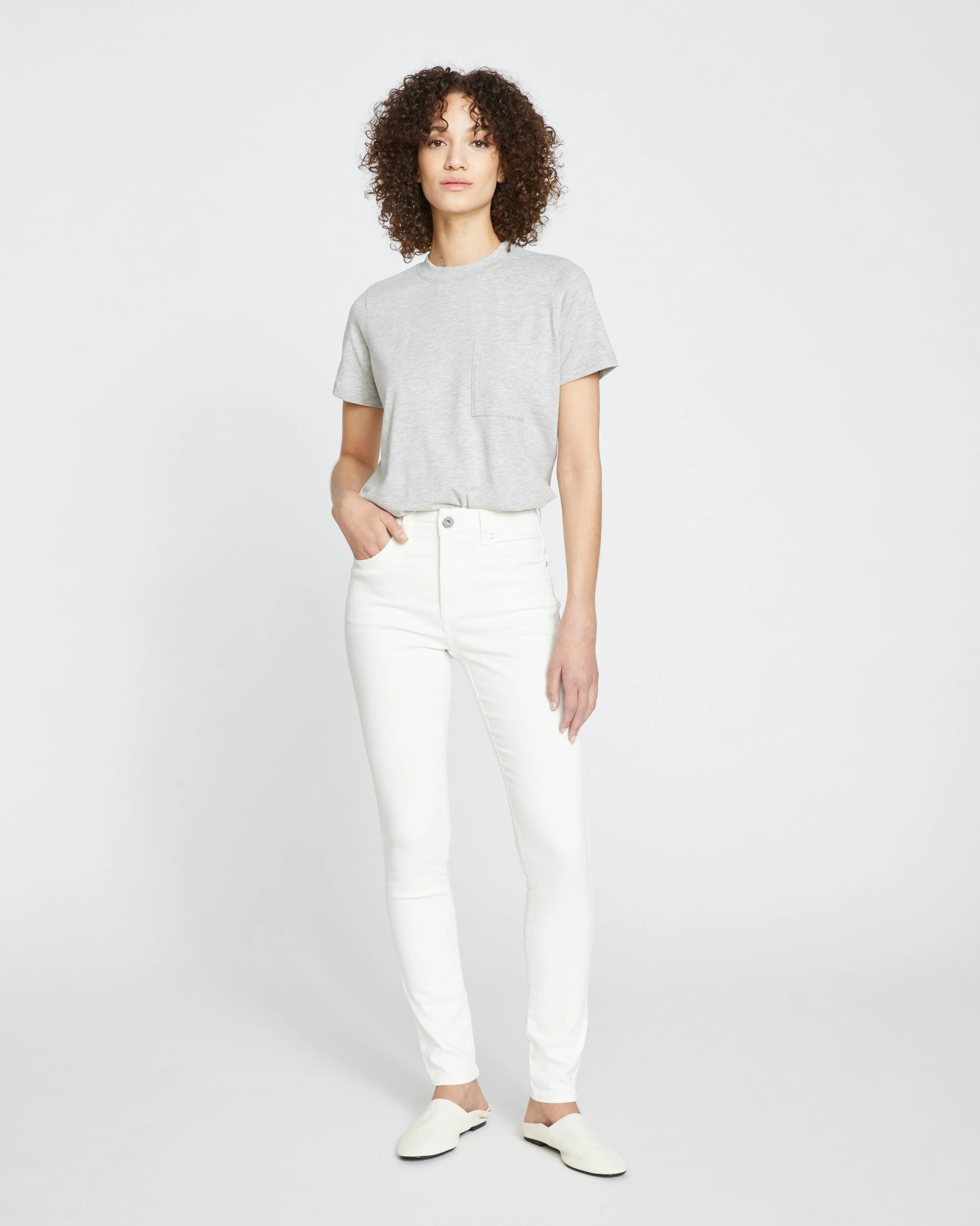 Seine High Rise Skinny Jeans 32 Inch - White sold by Universal Standard