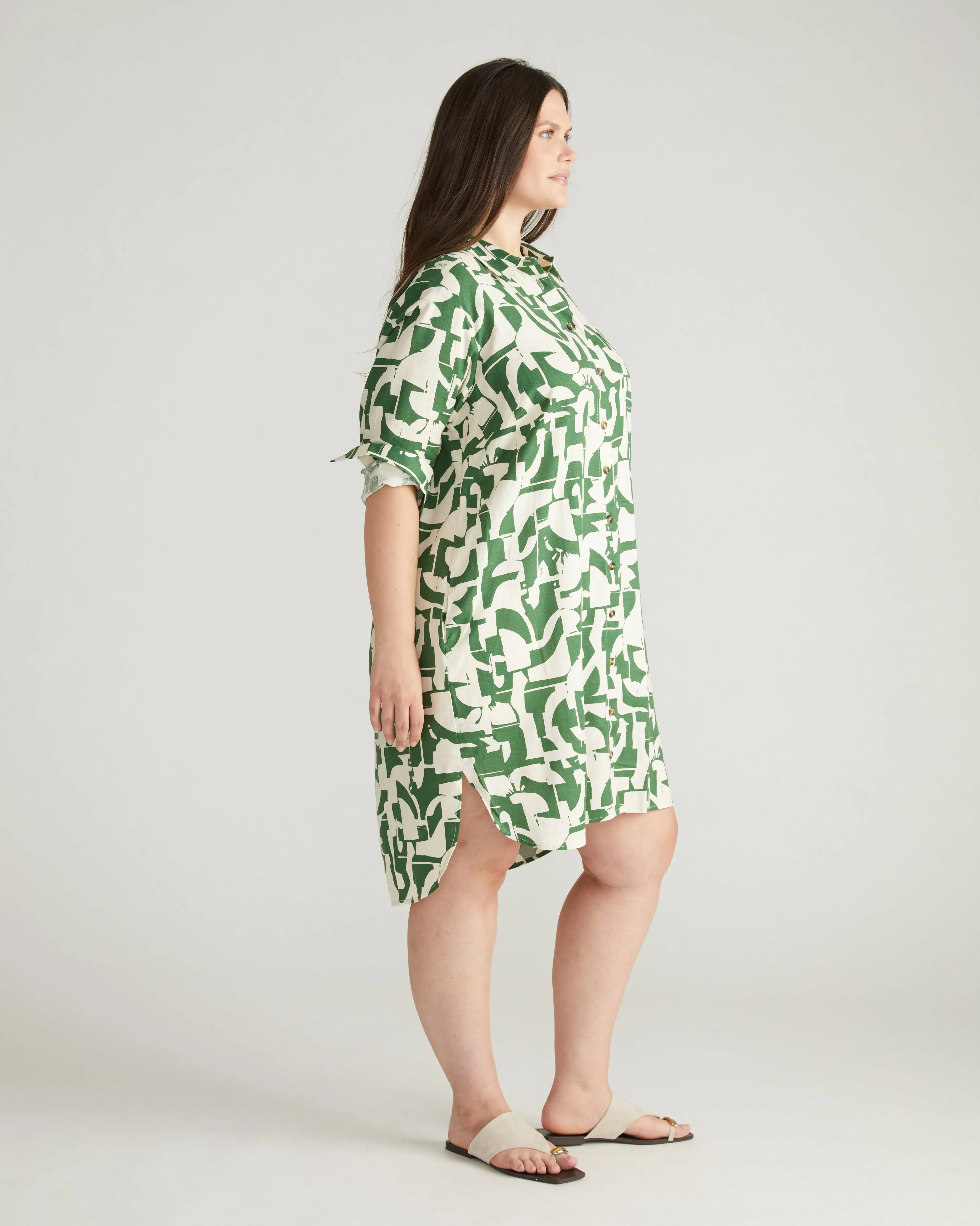 Seaside Linen Shirtdress - Hedge Maze Print sold by Universal Standard product image thumbnail 2