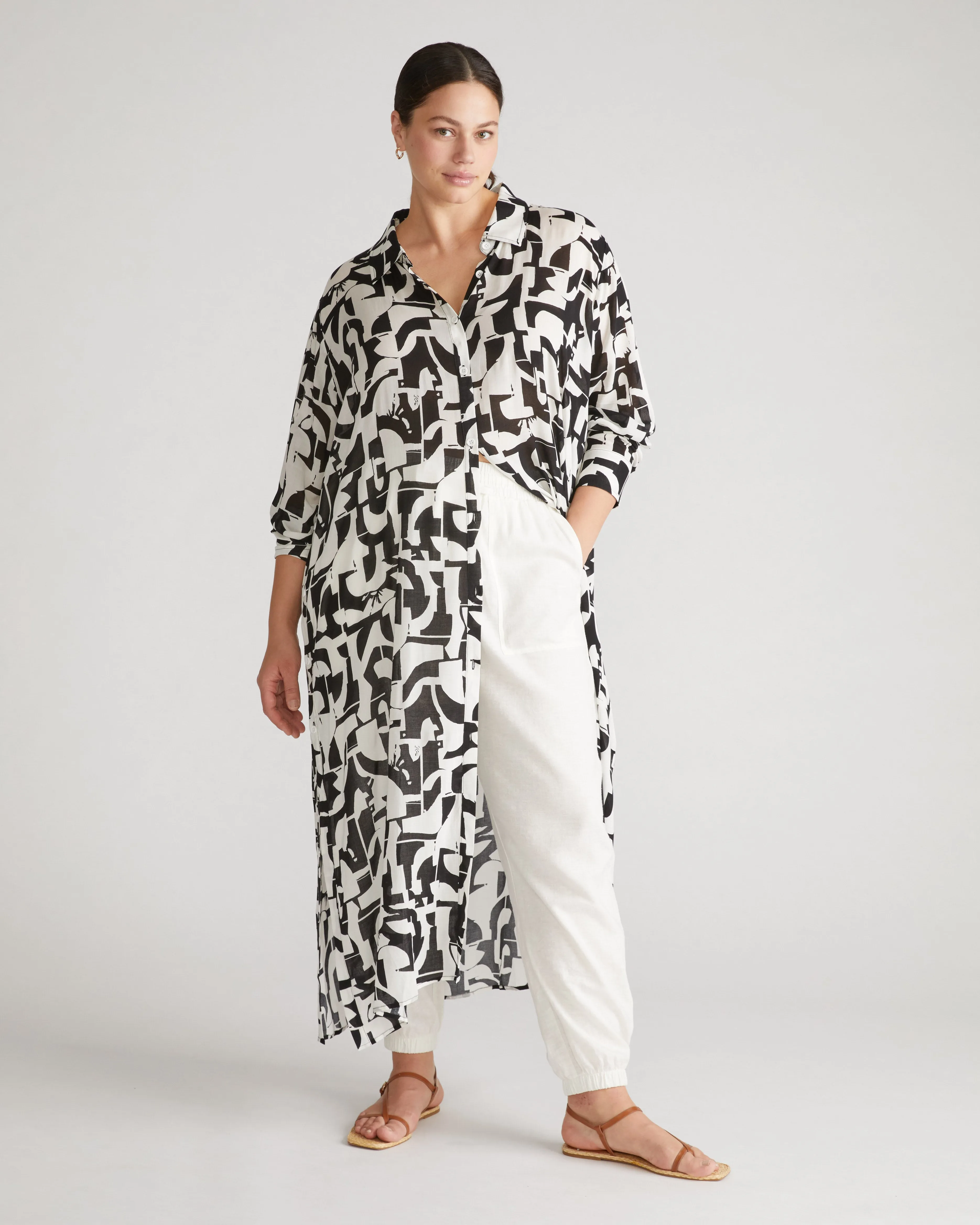 Nailah Button Down Tunic - Wynwood Art Print sold by Universal Standard product image thumbnail 2