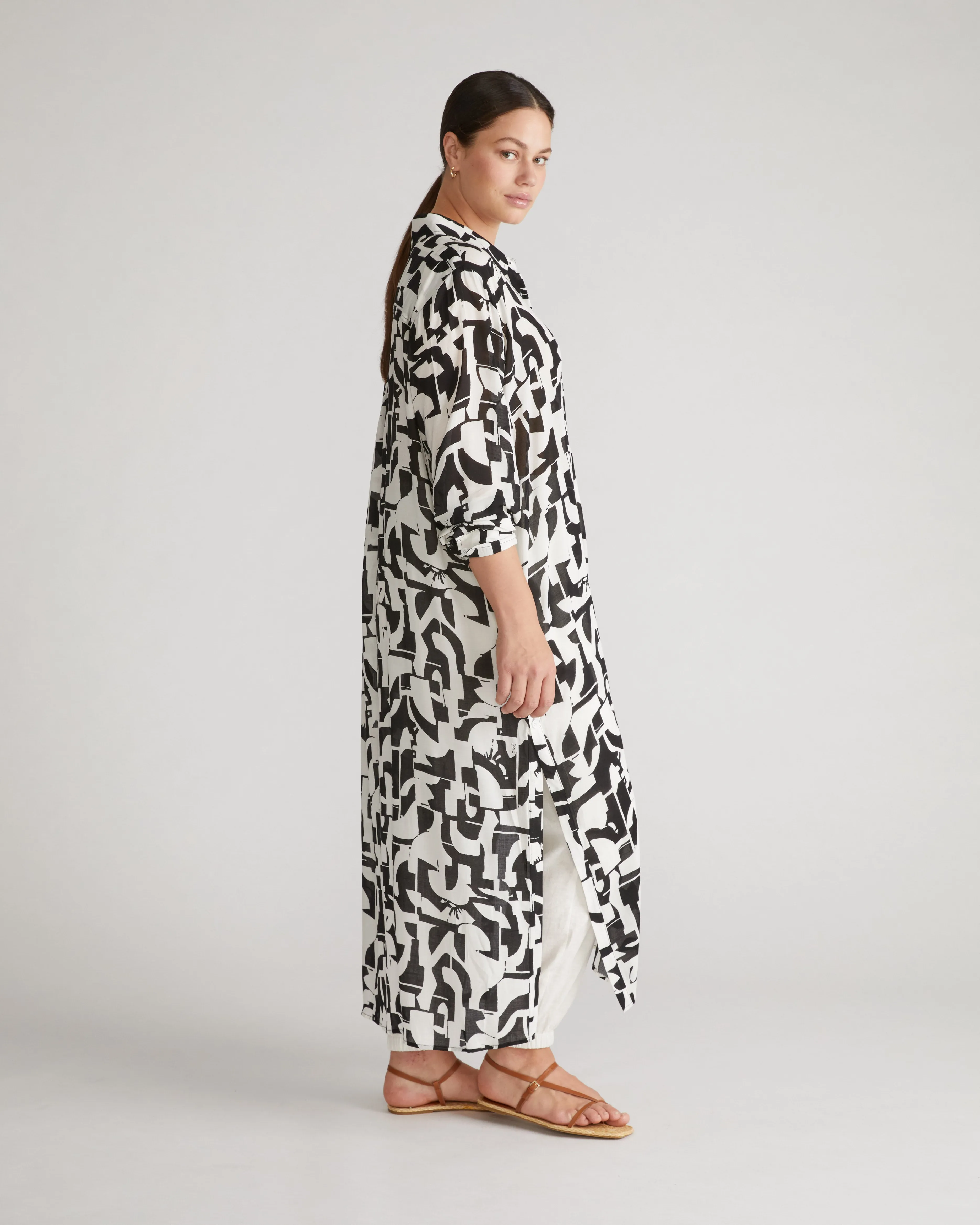 Nailah Button Down Tunic - Wynwood Art Print sold by Universal Standard product image thumbnail 3