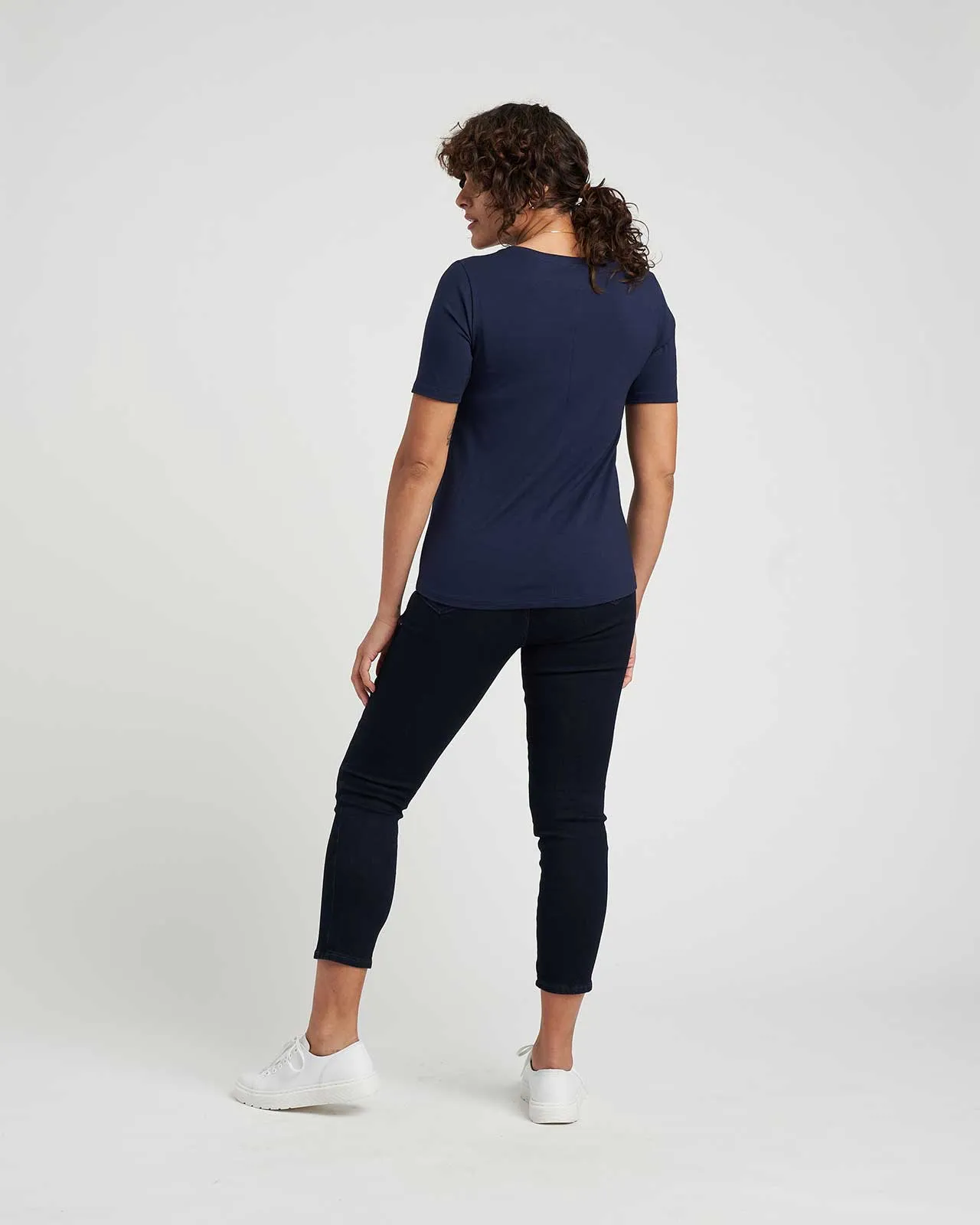 Bobbi Gathered Shoulder Tee - Navy sold by Universal Standard product image thumbnail 5