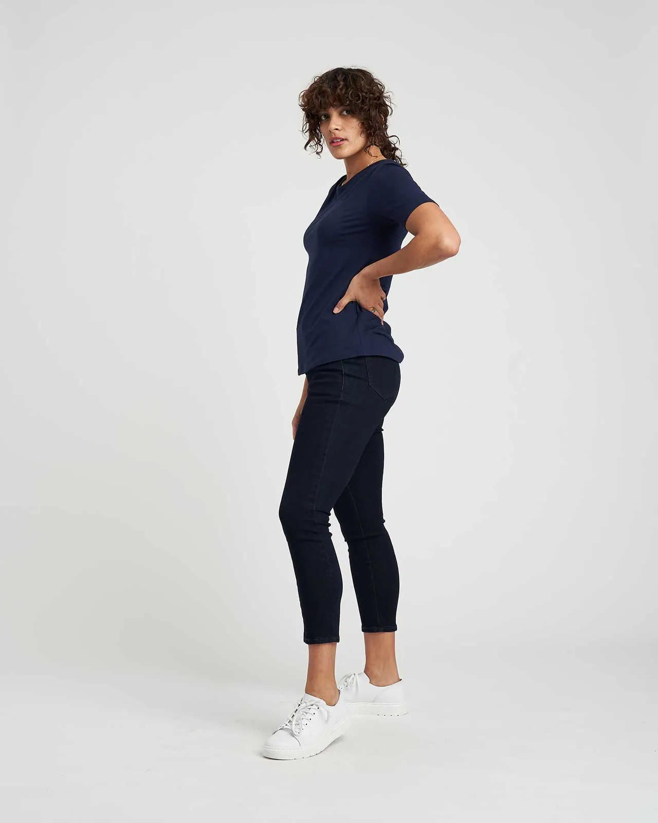 Bobbi Gathered Shoulder Tee - Navy sold by Universal Standard product image thumbnail 4