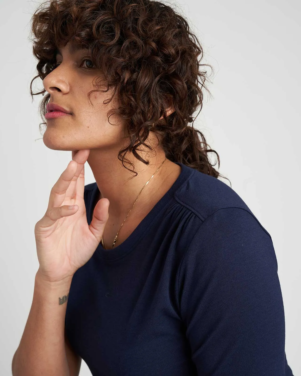 Bobbi Gathered Shoulder Tee - Navy sold by Universal Standard product image thumbnail 2