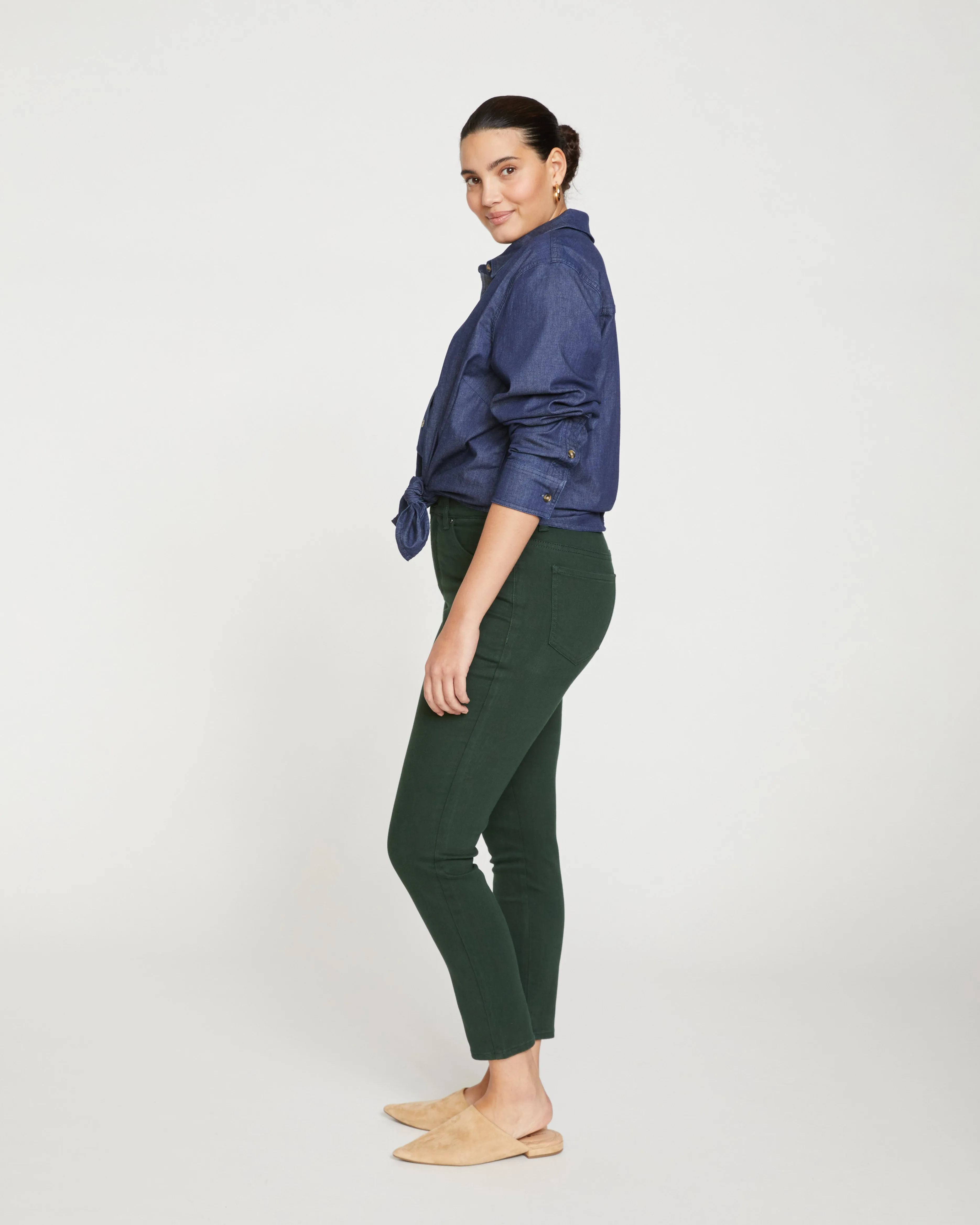 Seine High Rise Skinny Jeans 27 Inch - Forest Green sold by Universal Standard product image thumbnail 3