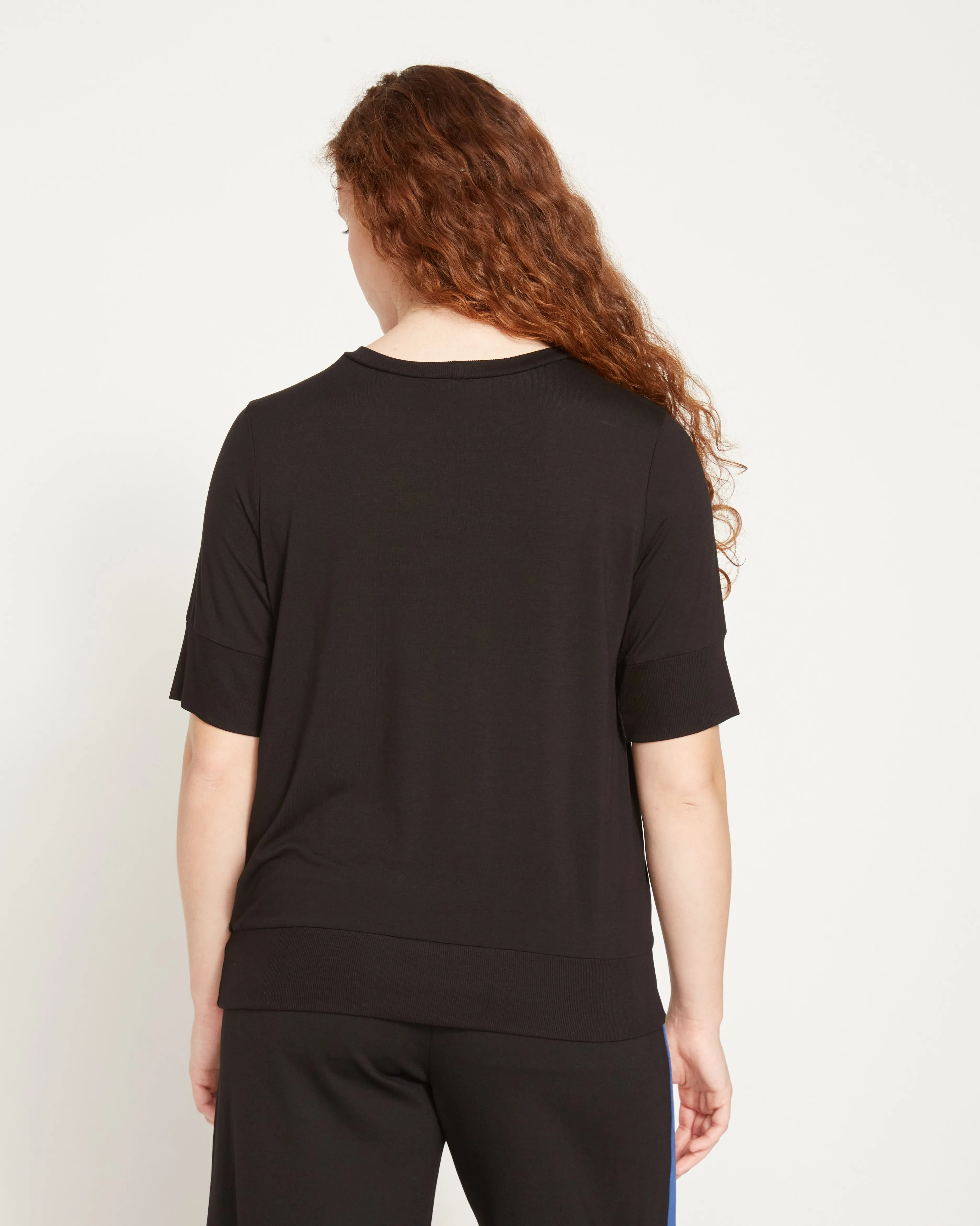 Aimee Liquid Jersey Rib Hem Tee - Black sold by Universal Standard product image thumbnail 3