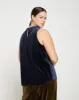 Waltz Velvet Cowl Tank Blouse - Moonstone Blue Velvet sold by Universal Standard