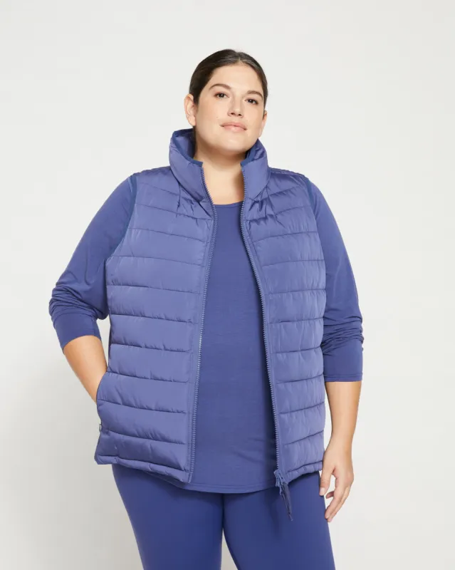Comfort Panel Sport Puffer Vest - Rich Cobalt sold by Universal Standard