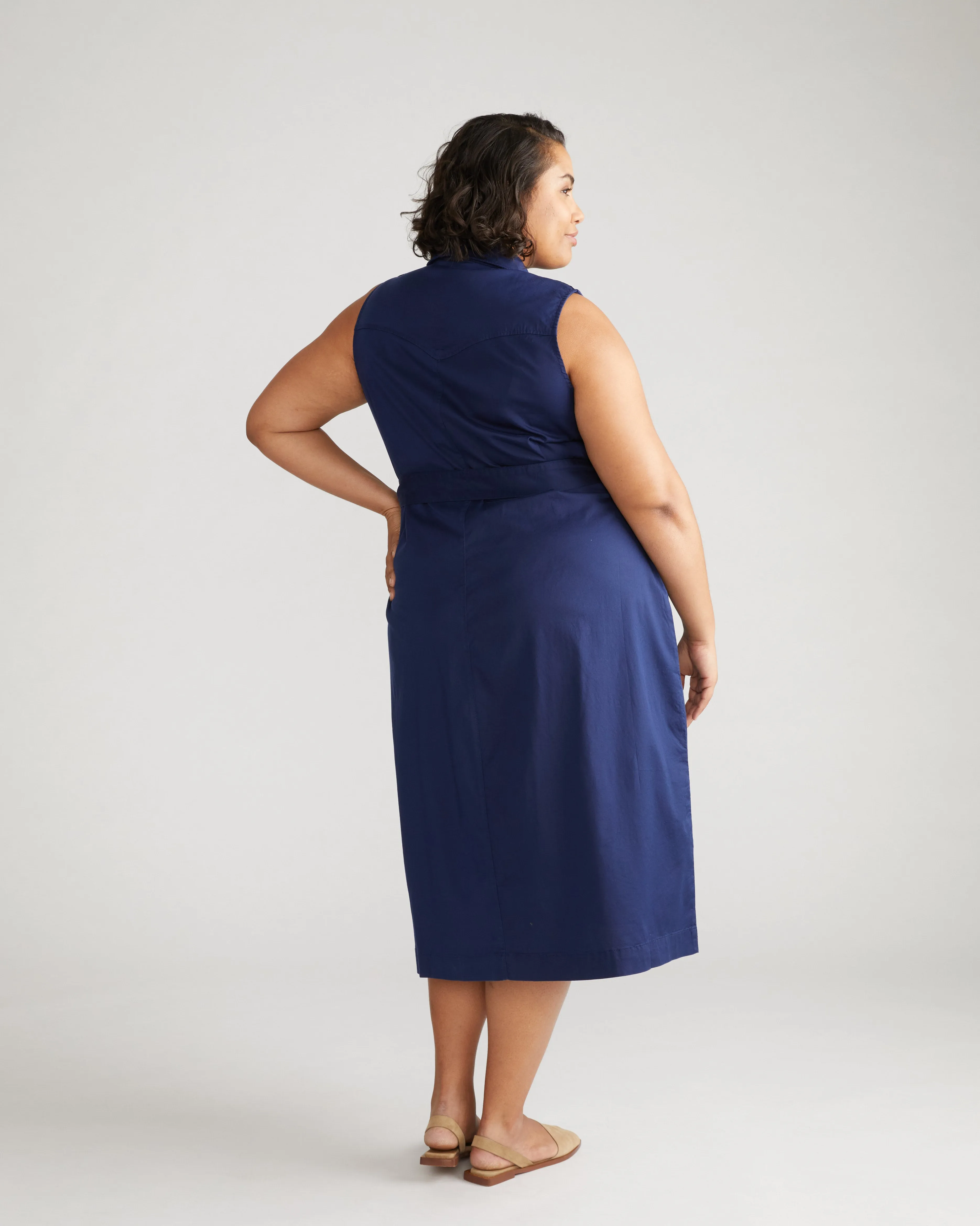 Perfect Tencel Chambray Sleeveless Savannah Shirtdress - Cerulean sold by Universal Standard product image thumbnail 3
