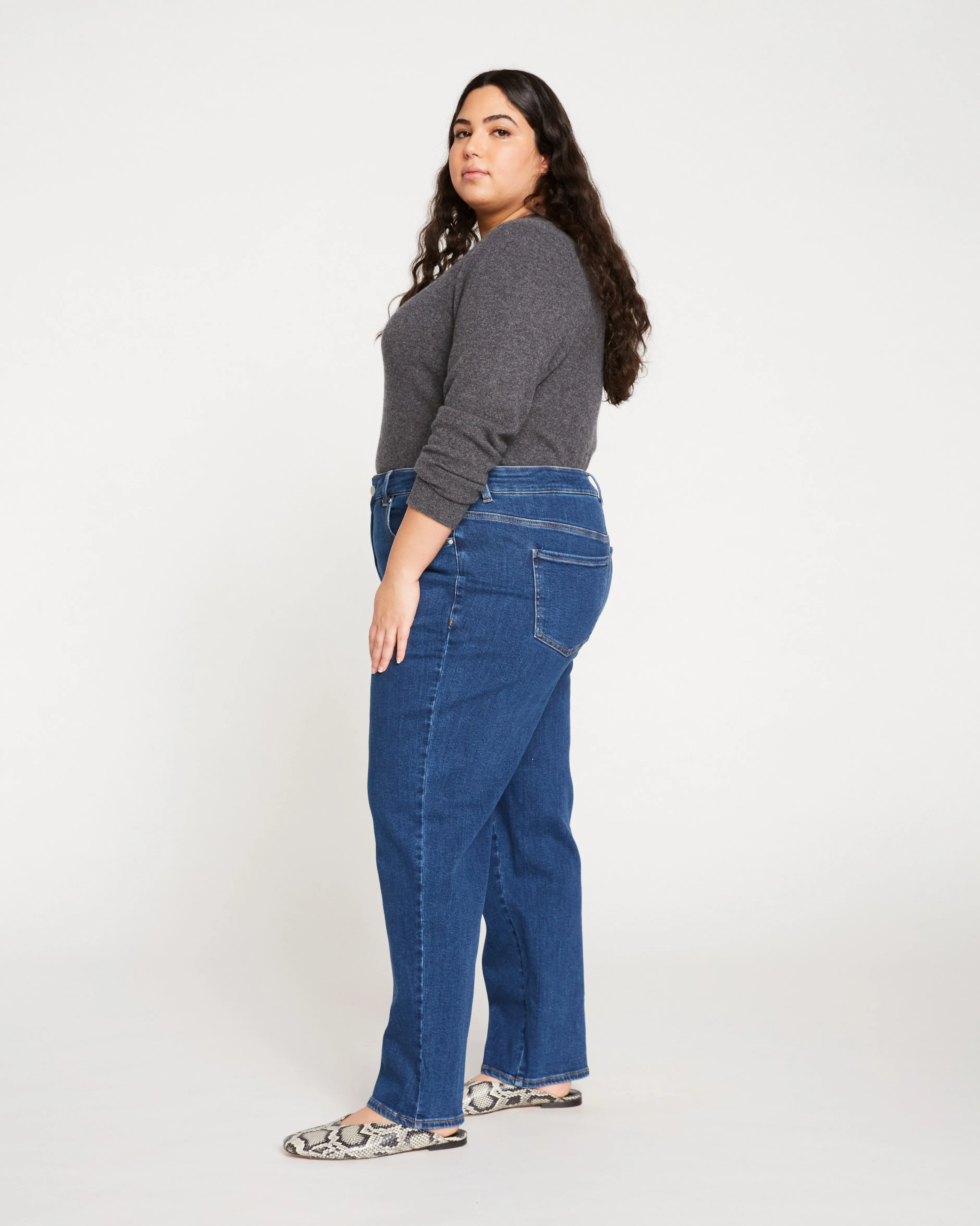 Etta High Rise Straight Leg Jeans 31 Inch - Aged Indigo sold by Universal Standard product image thumbnail 5