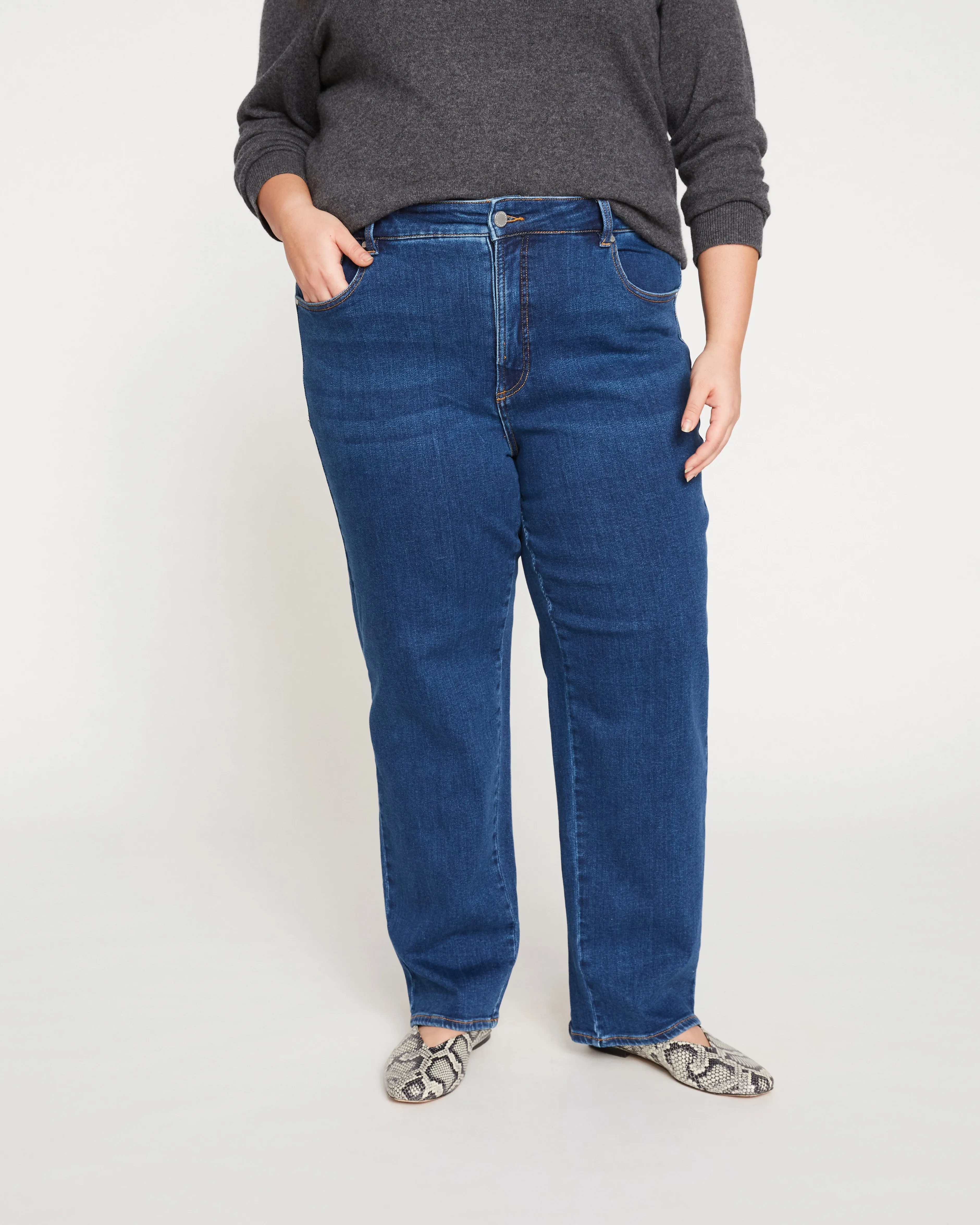 Etta High Rise Straight Leg Jeans 31 Inch - Aged Indigo sold by Universal Standard product image thumbnail 2