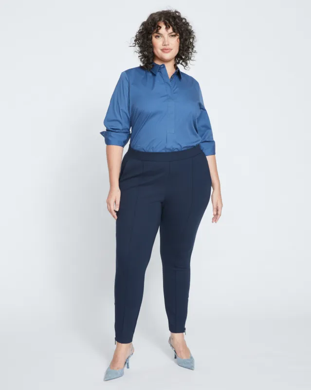 Moro Pintuck Pocket Ponte Pants - Navy sold by Universal Standard