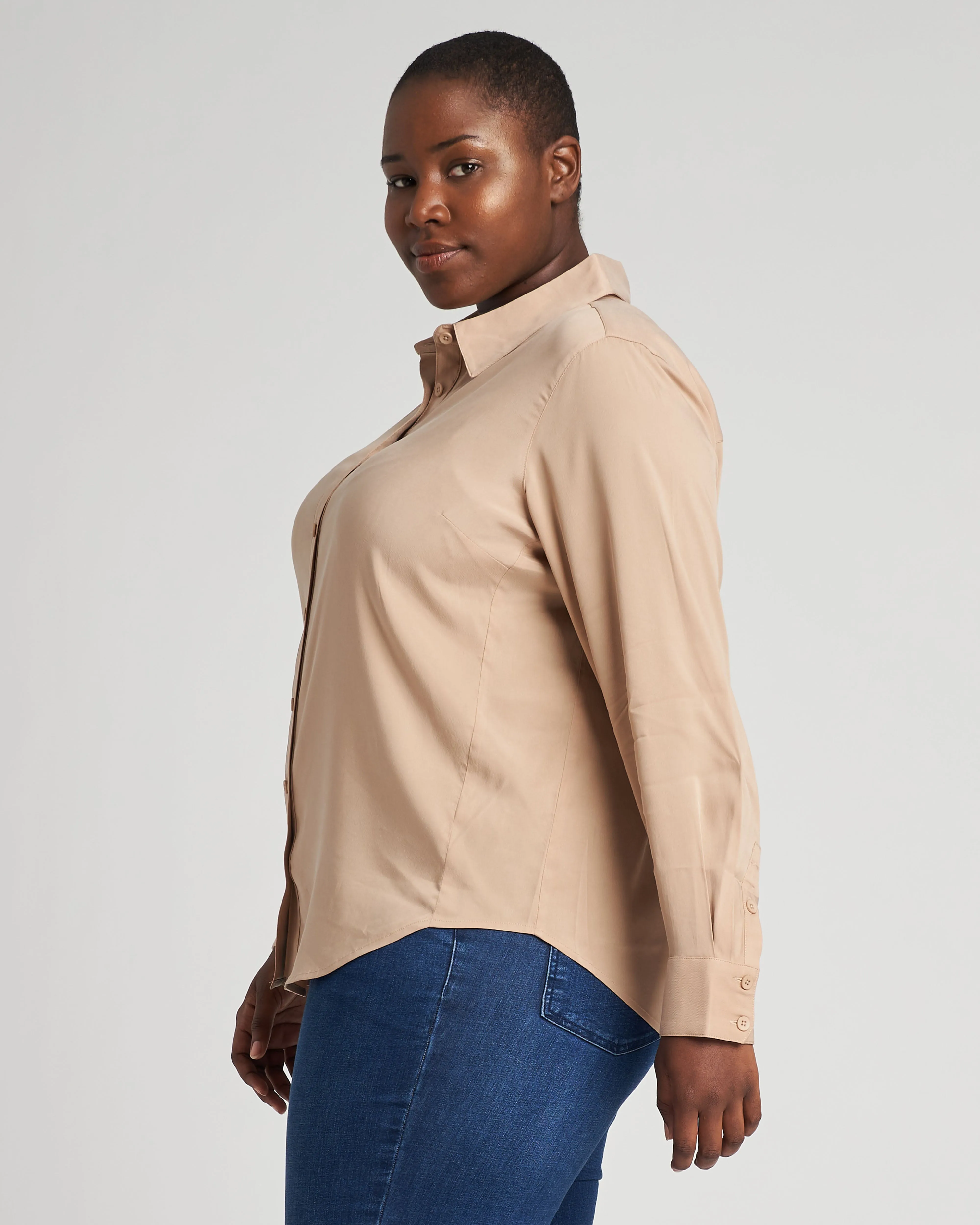 Kennedy Cupro Shirt - Camel sold by Universal Standard product image thumbnail 2
