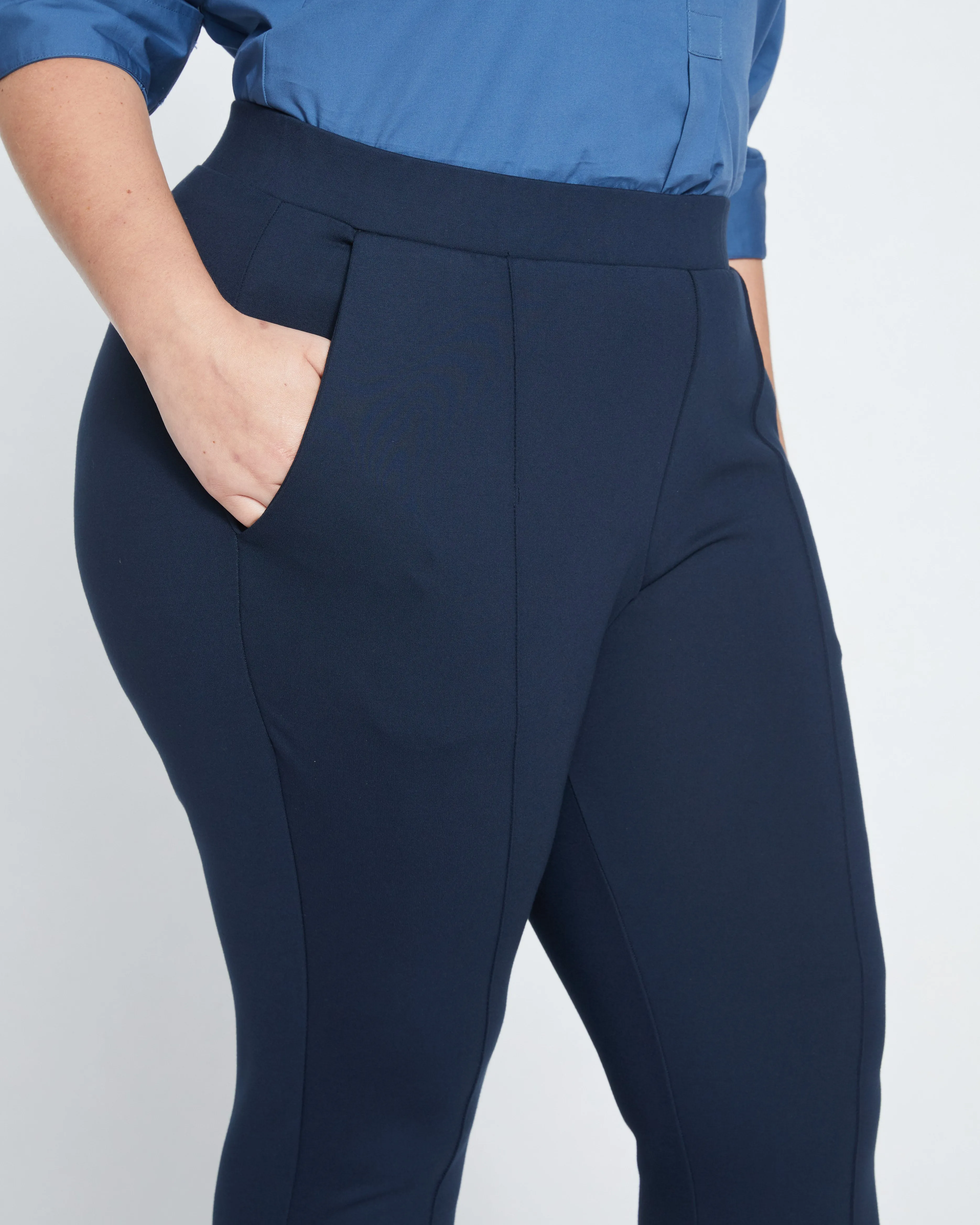 Moro Pintuck Pocket Ponte Pants - Navy sold by Universal Standard product image thumbnail 2